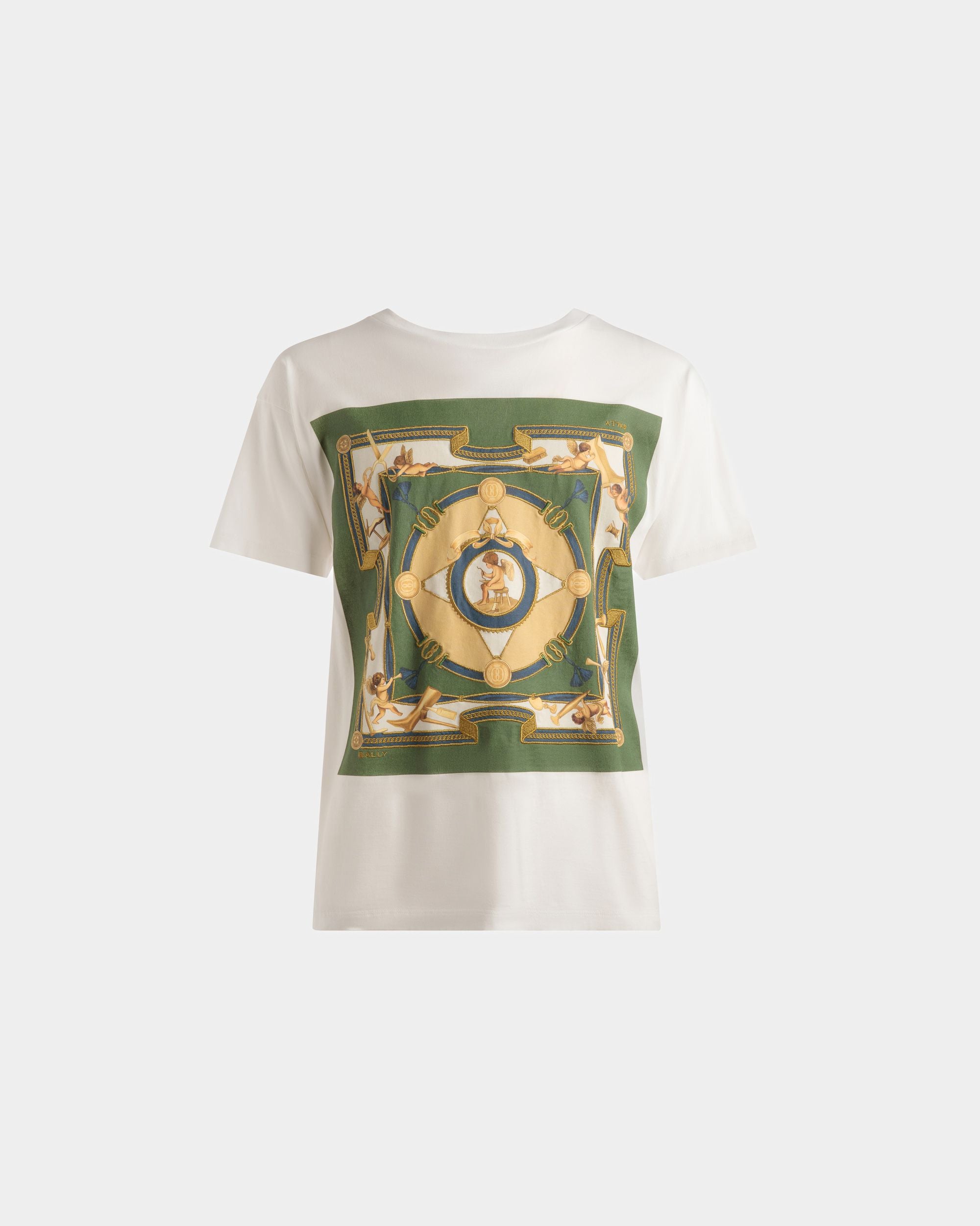 T-Shirt Con Stampa In Cotone Bianco - Uomo - Bally - 01