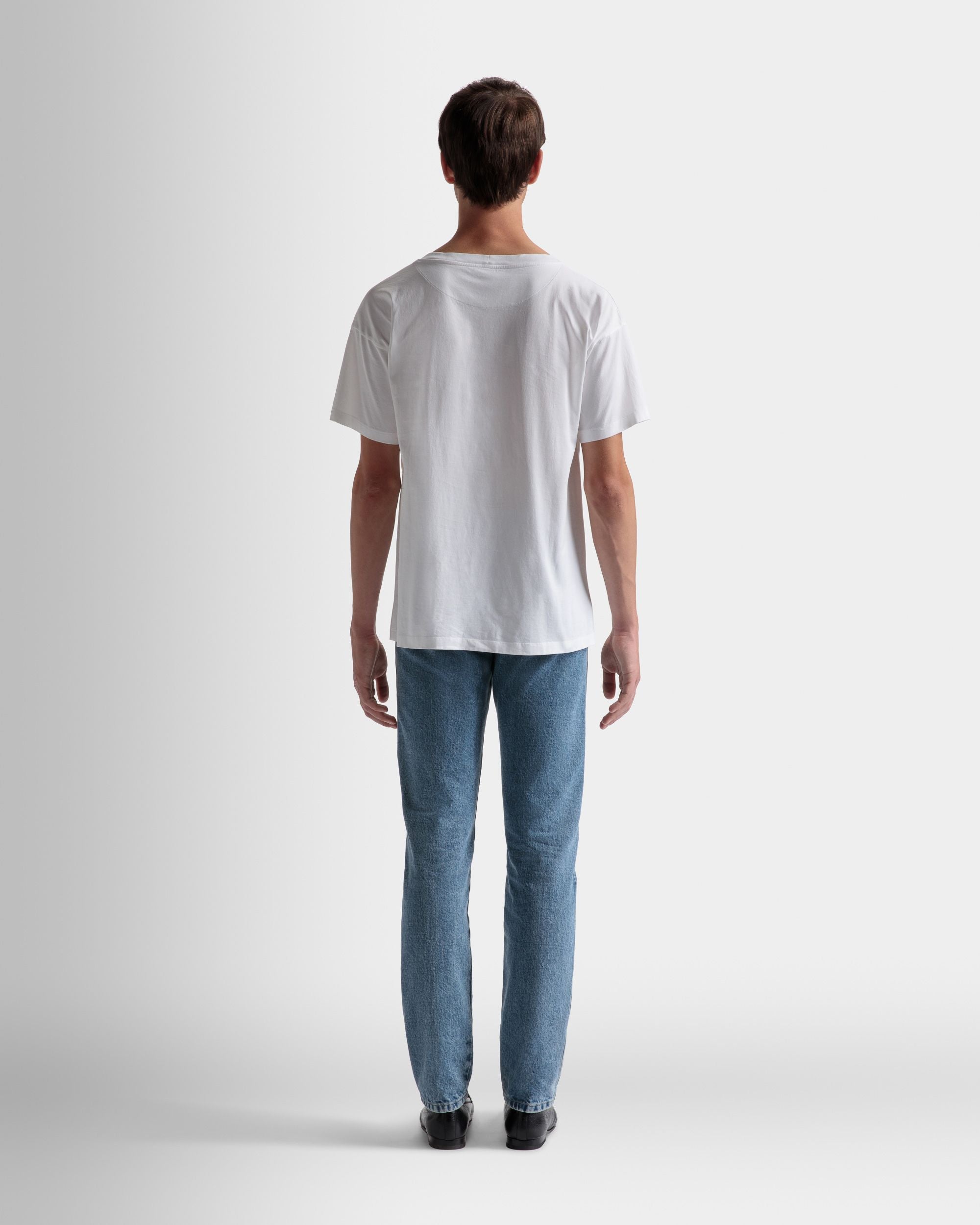 T-Shirt Con Stampa In Cotone Bianco - Uomo - Bally - 06
