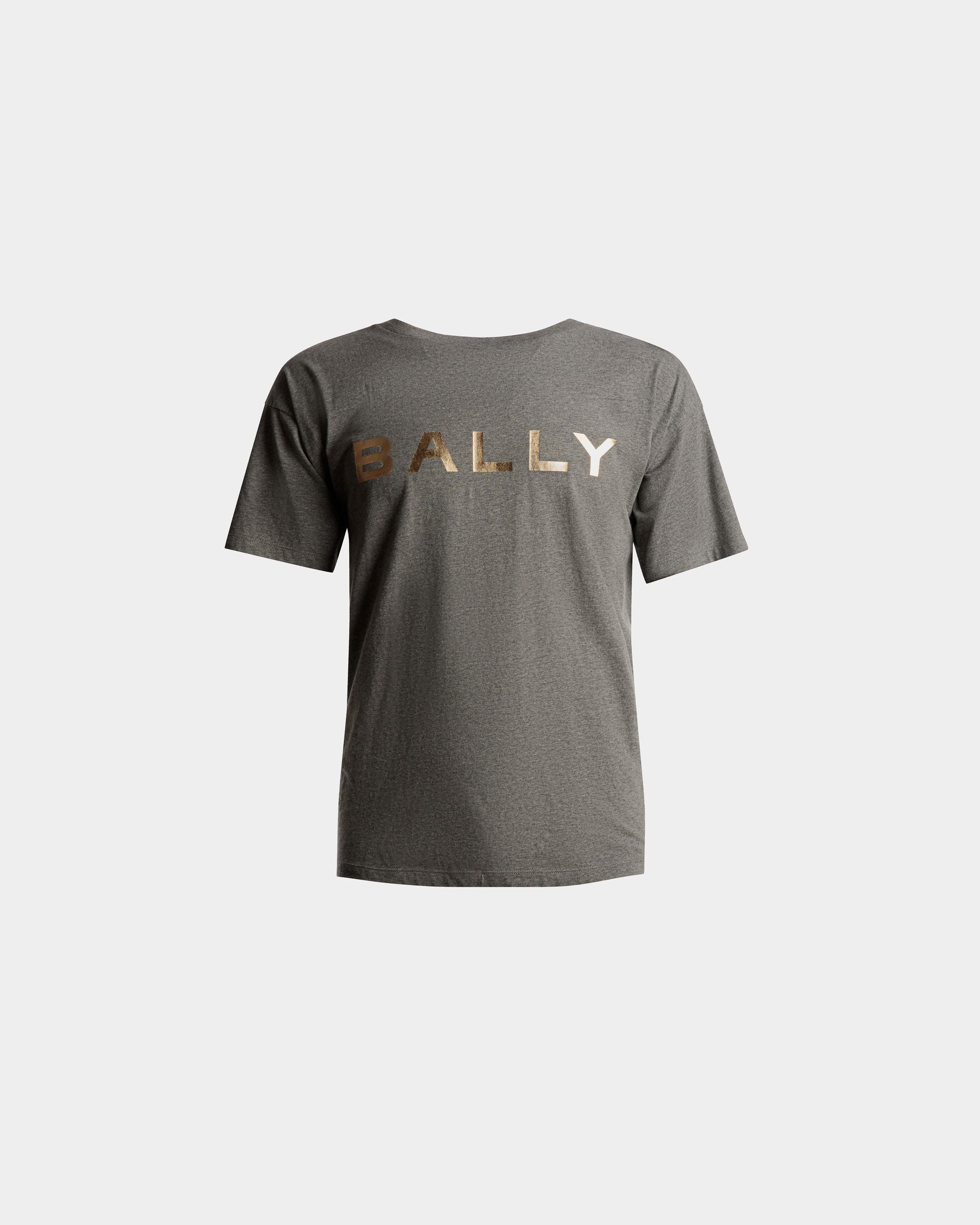 T-Shirt Con Logo In Cotone Grigio Mélange - Uomo - Bally - 01