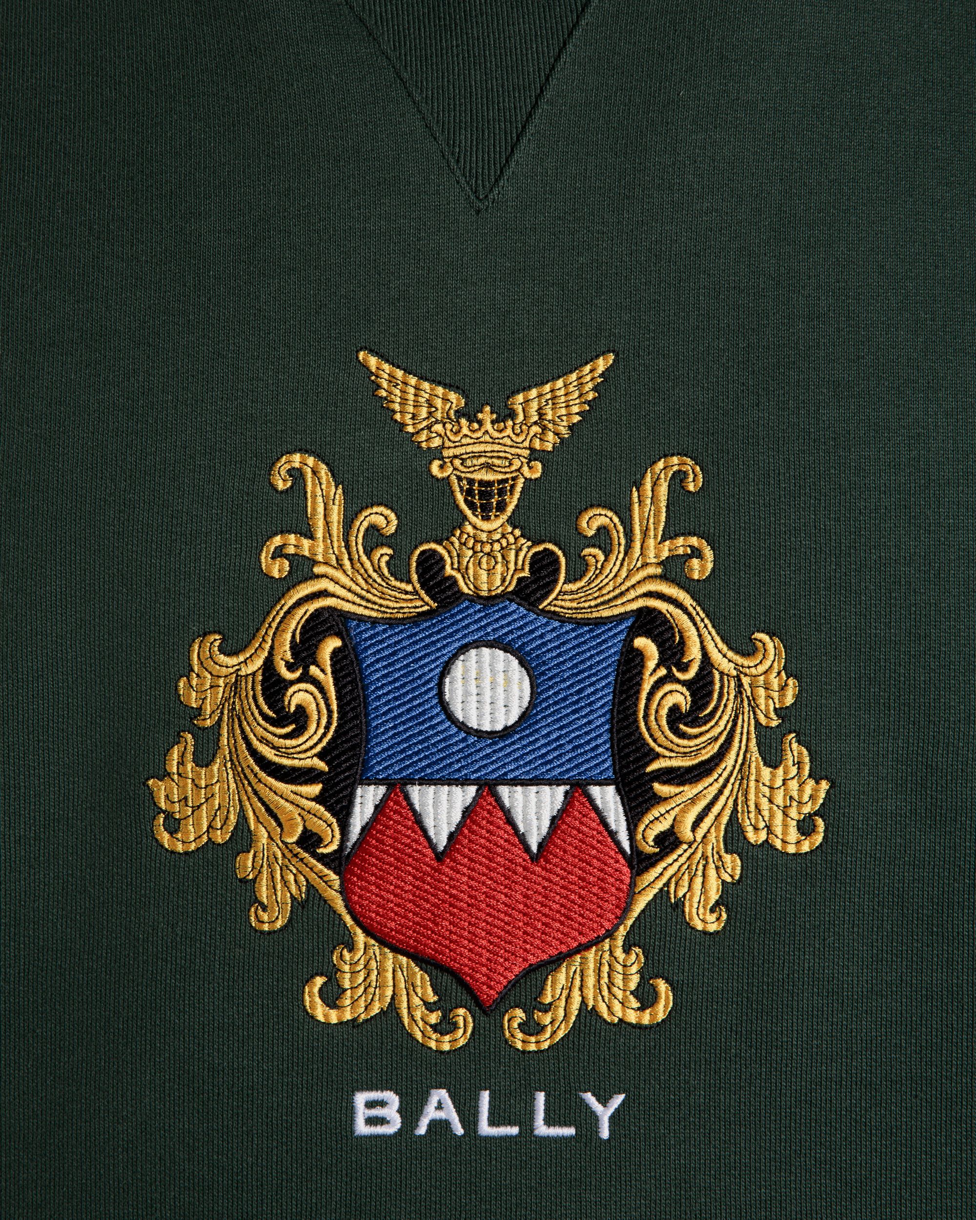 Maglia Con Cappuccio In Cotone Bottle Green Con Logo Bally Crest - Uomo - Bally - 05