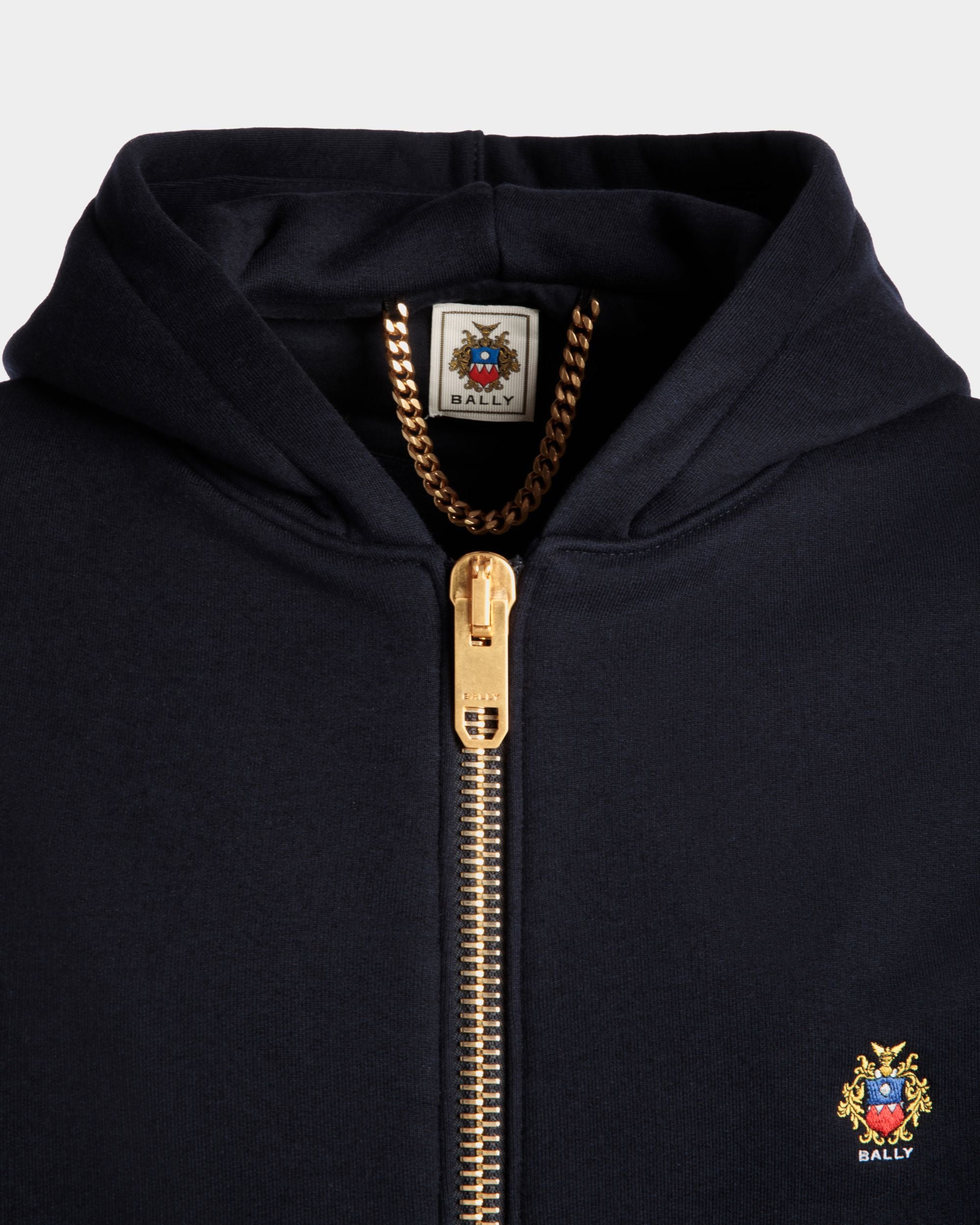 Maglia Con Cappuccio Adrien Brody Travel Collection In Misto Cachemire Navy Blue - Uomo - Bally - 05