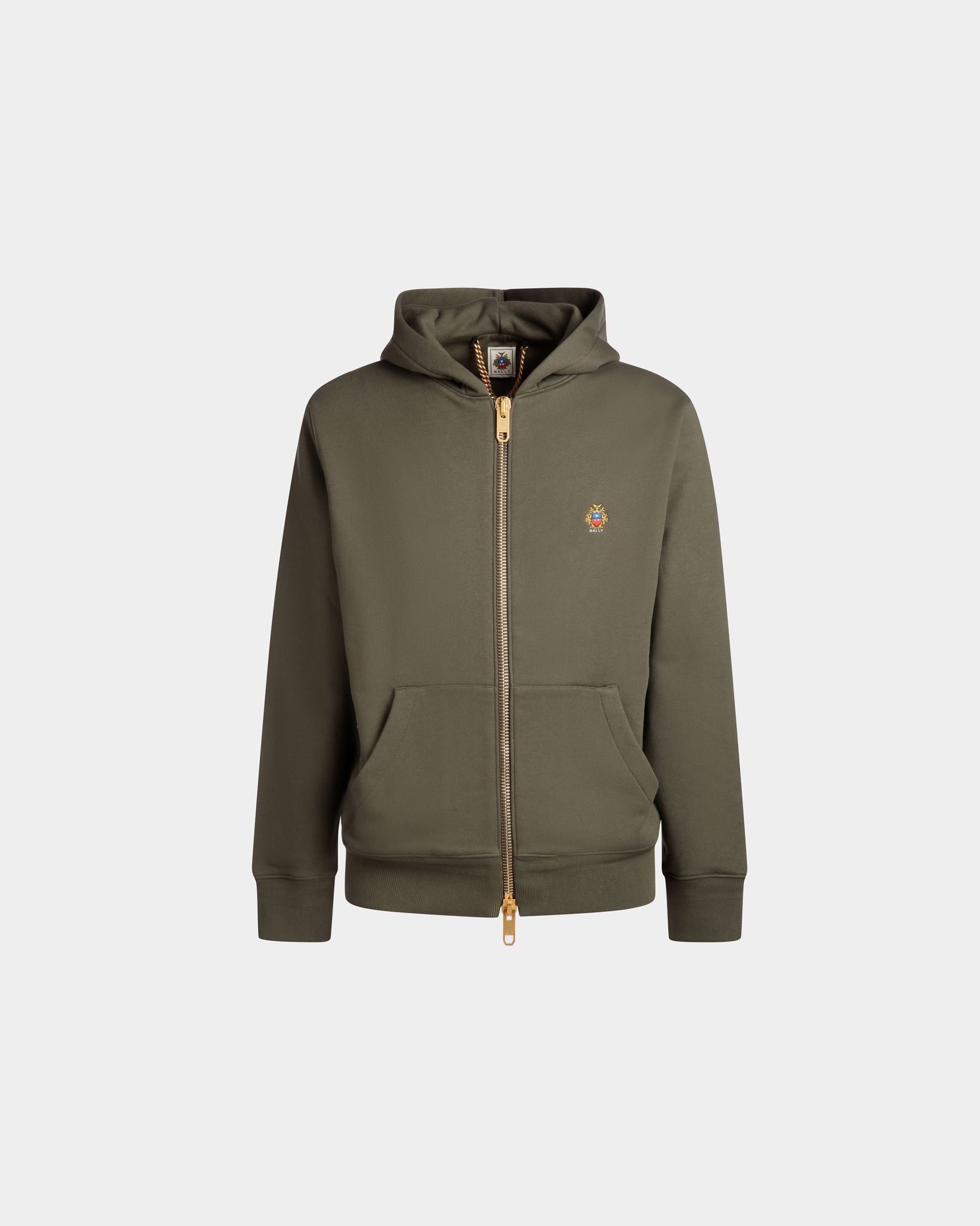 Maglia Con Cappuccio Adrien Brody Travel Collection In Misto Cachemire Olive Green - Uomo - Bally - 01