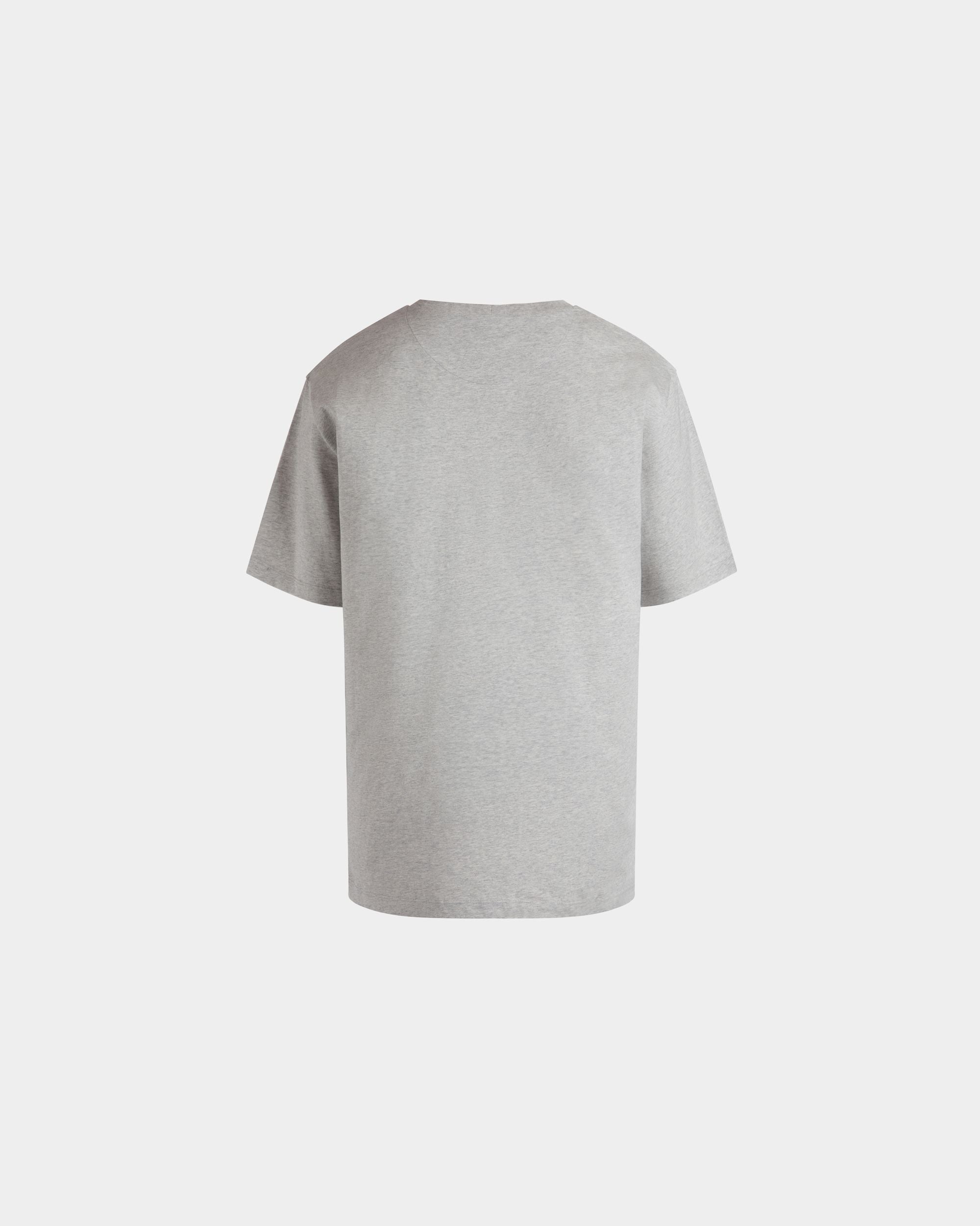 T-Shirt In Cotone Grigio Mélange Con Etichetta Bally Crest - Uomo - Bally - 03