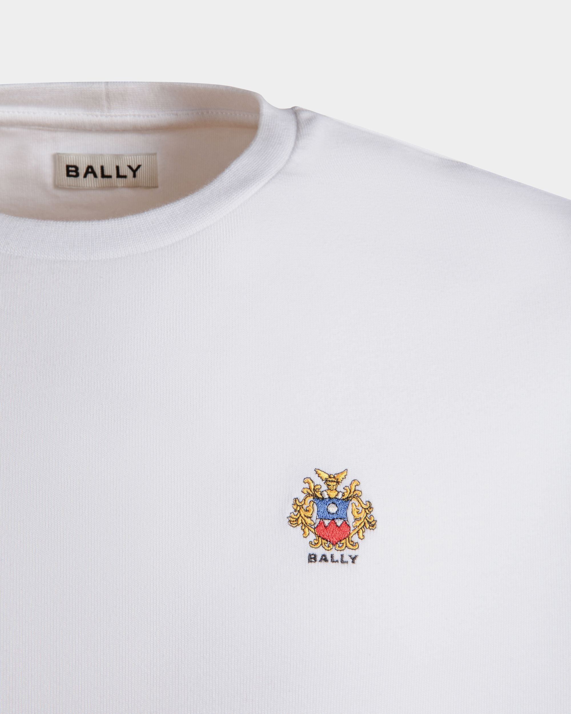 T-Shirt In Cotone Bianco Con Logo Bally Crest - Uomo - Bally - 02