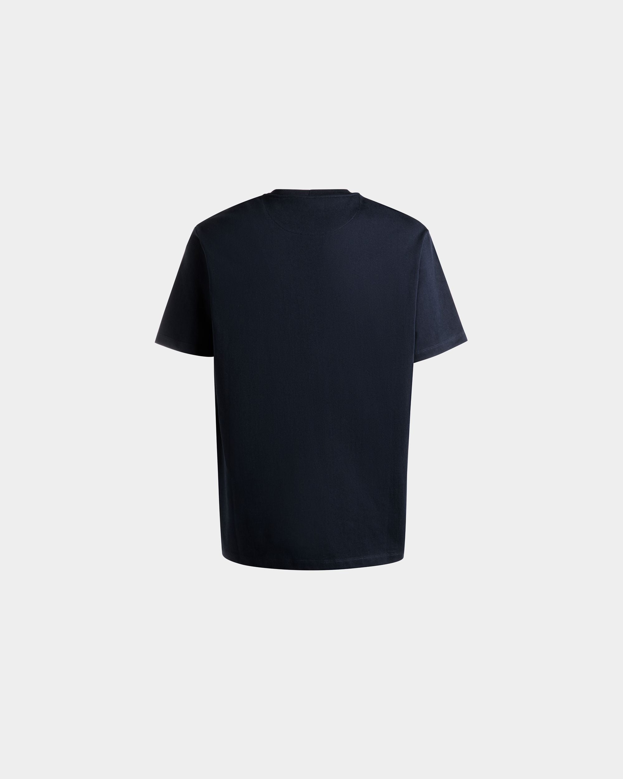 T-Shirt In Cotone Navy Blue Con Logo Bally Crest - Uomo - Bally - 07