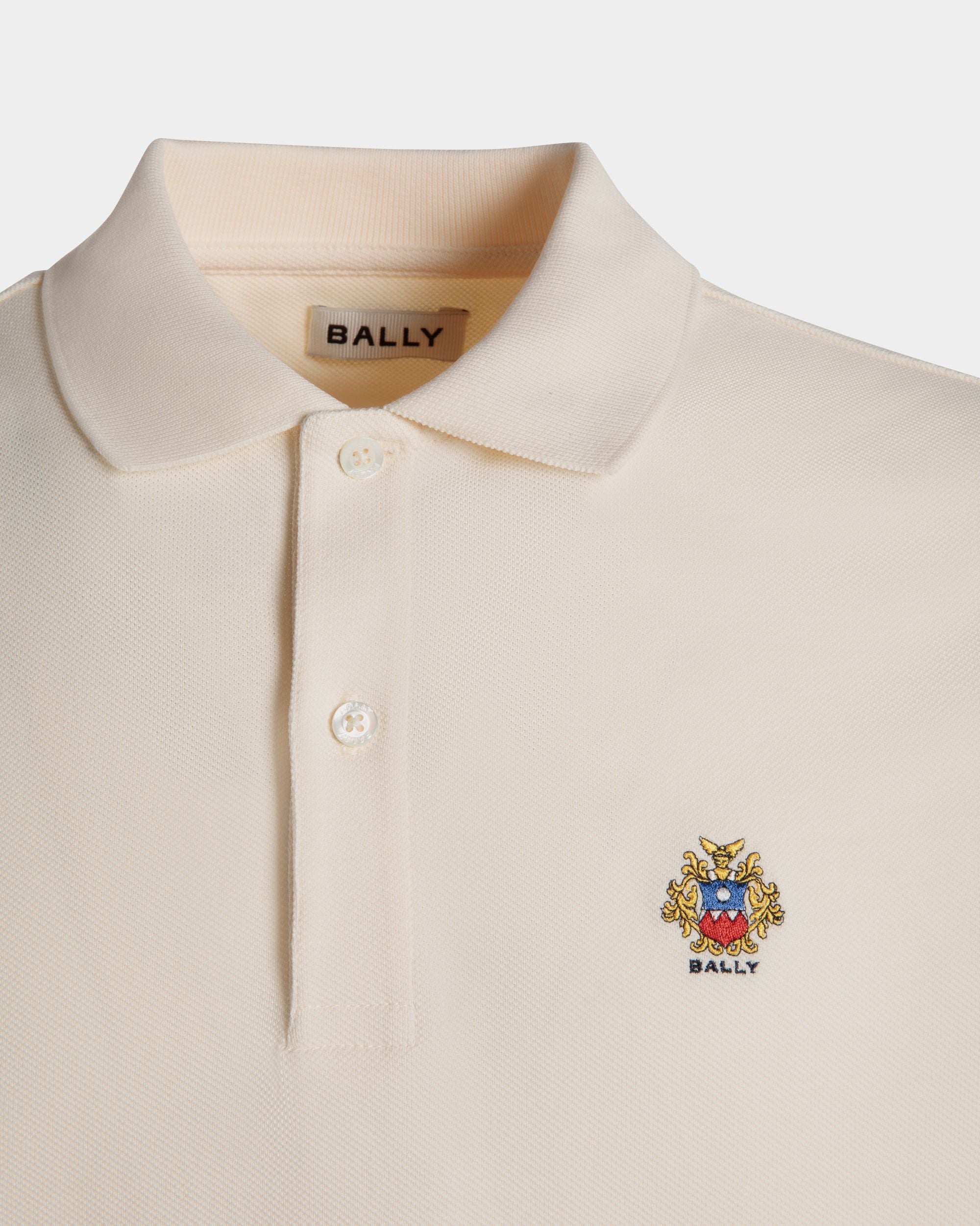 Polo In Cotone Bianco Con Logo Bally Crest - Uomo - Bally - 04