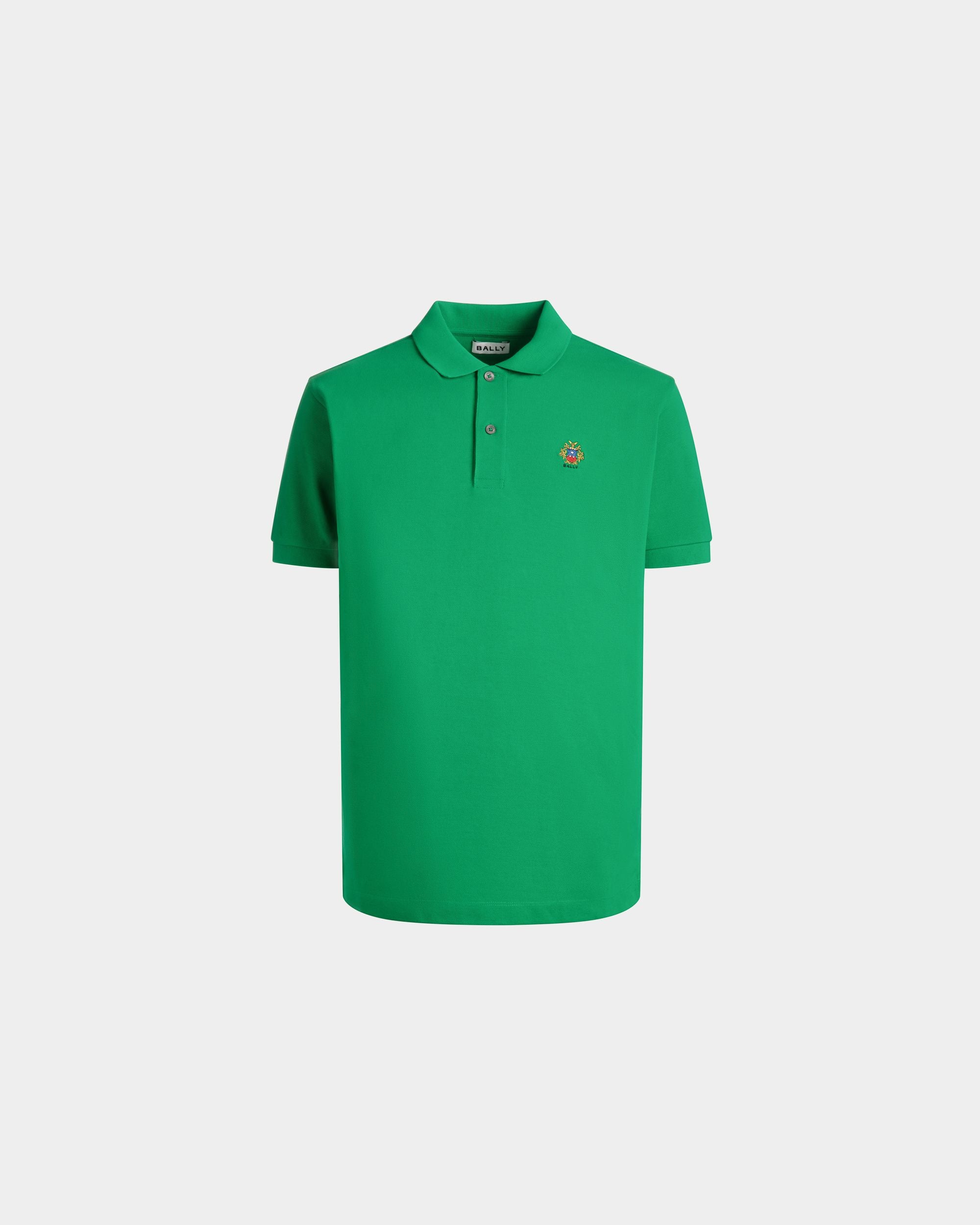 Polo In Cotone Emerald Green Con Stemma Bally Crest - Uomo - Bally - 01