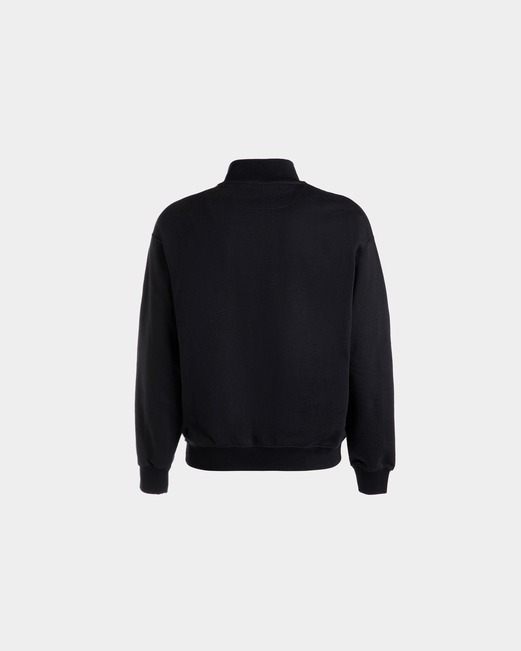 Felpa Con Zip Corta In Cotone Navy Blue Con Logo Bally Crest - Uomo - Bally - 07