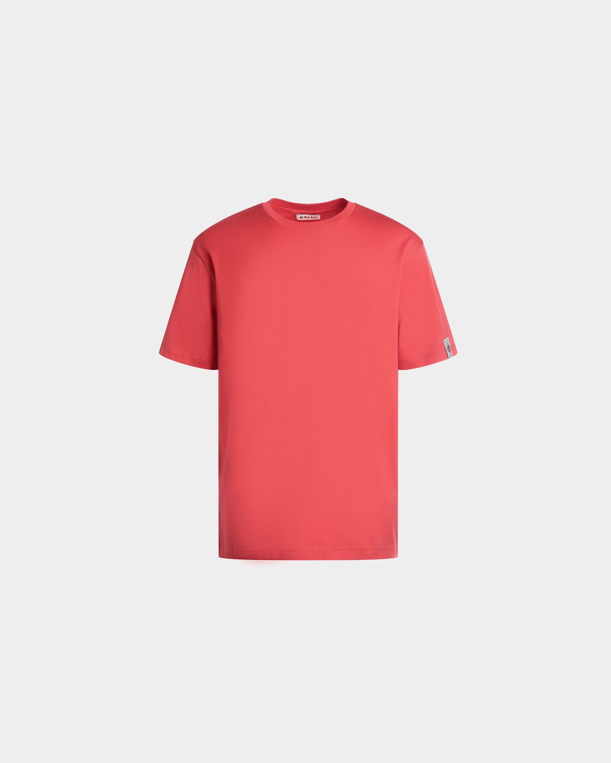 T-Shirt In Cotone Rosso Con Stemma Bally Crest - Uomo - Bally - 01