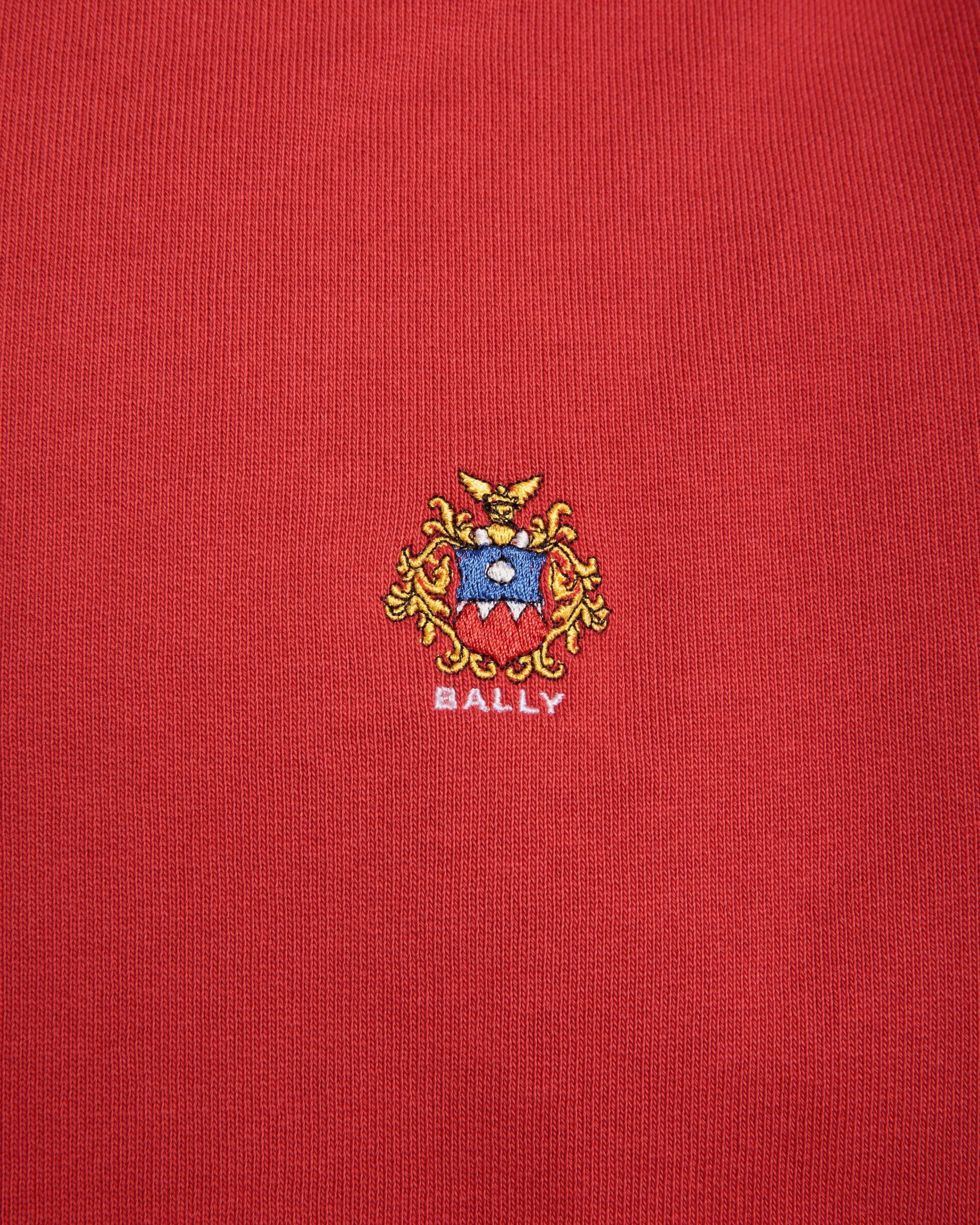 Maglia Con Cappuccio In Cotone Rosso Con Logo Bally Crest - Uomo - Bally - 02