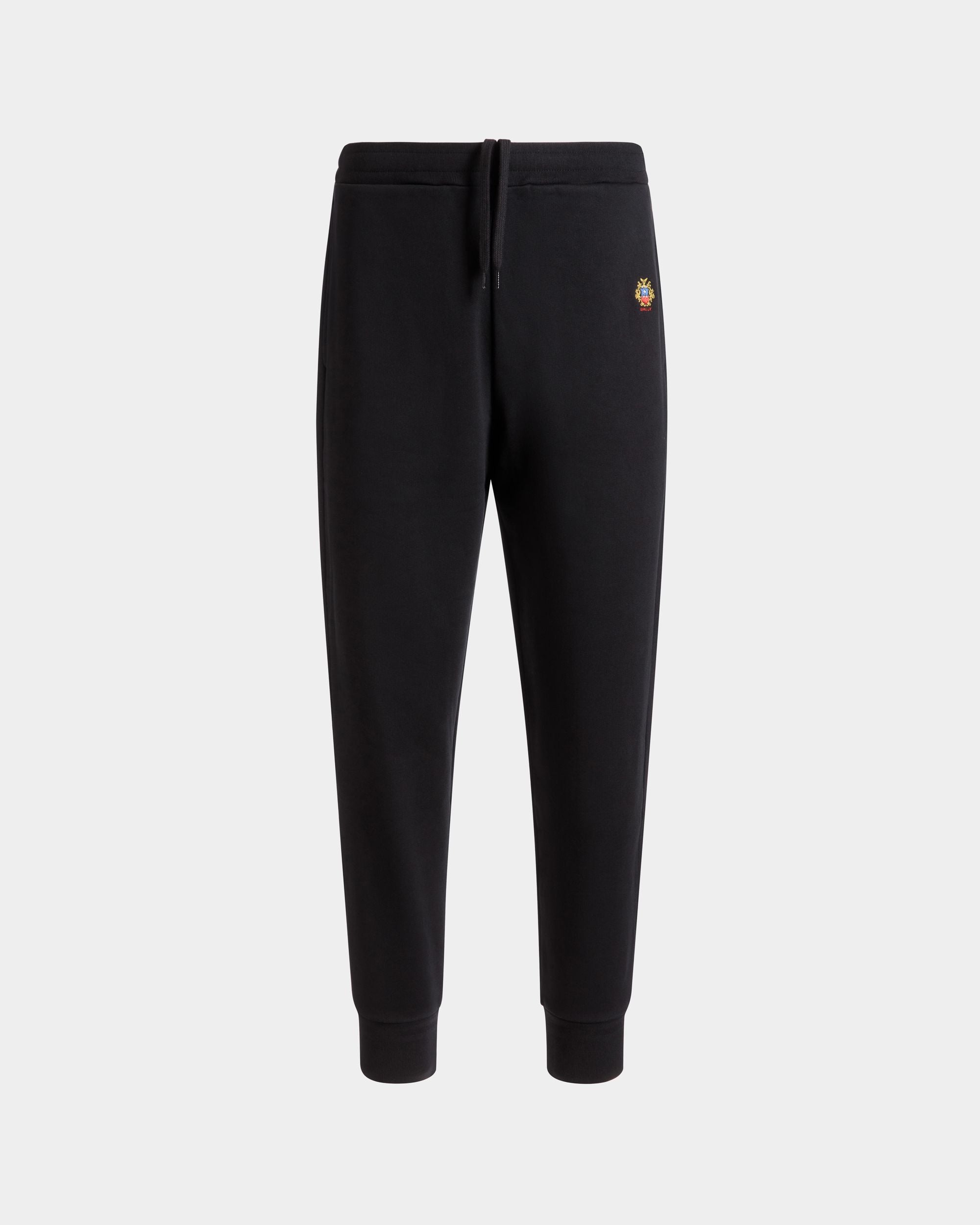 Pantalone Da Tuta In Cotone Nero Con Logo Bally Crest - Uomo - Bally - 01