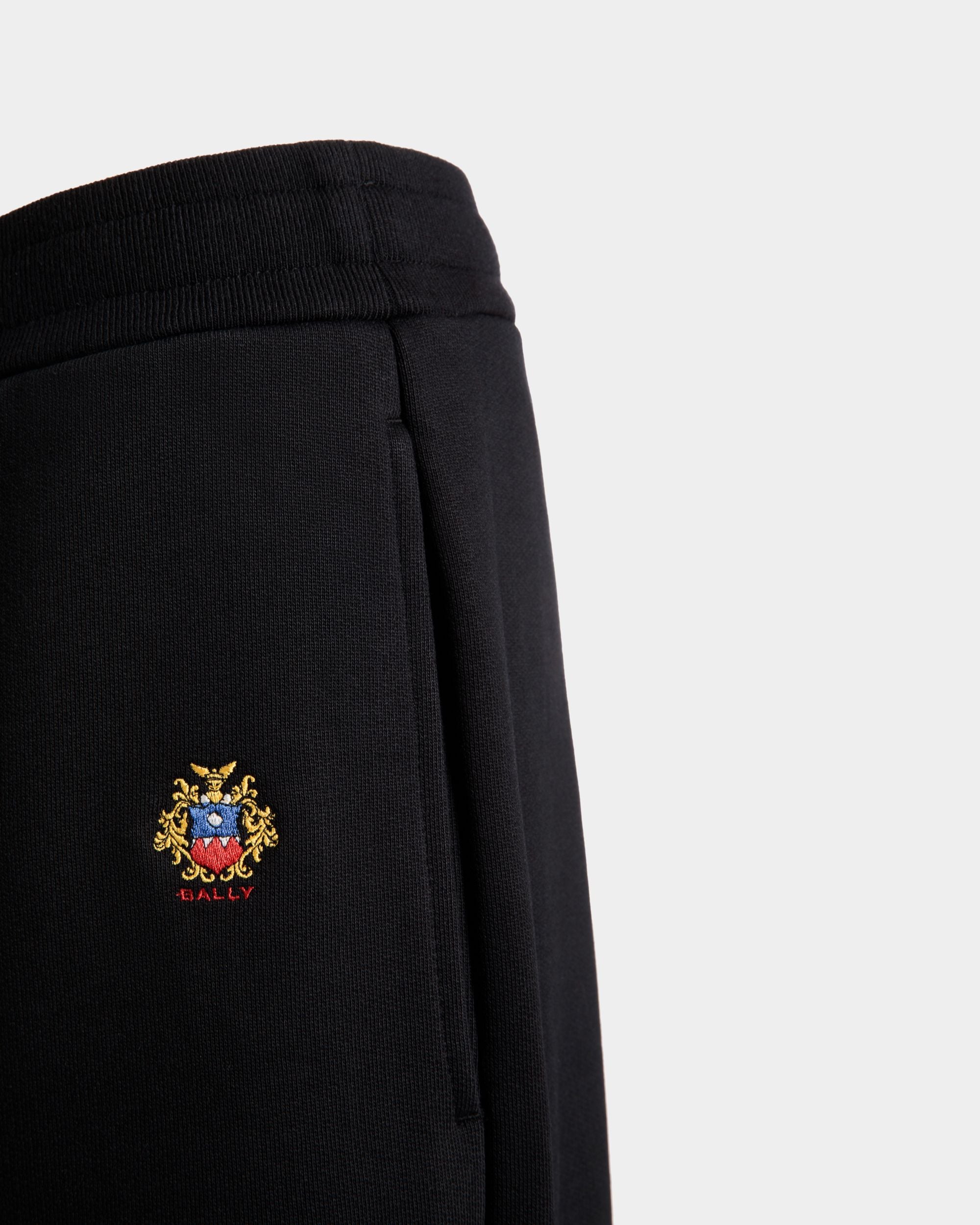 Pantalone Da Tuta In Cotone Nero Con Logo Bally Crest - Uomo - Bally - 02