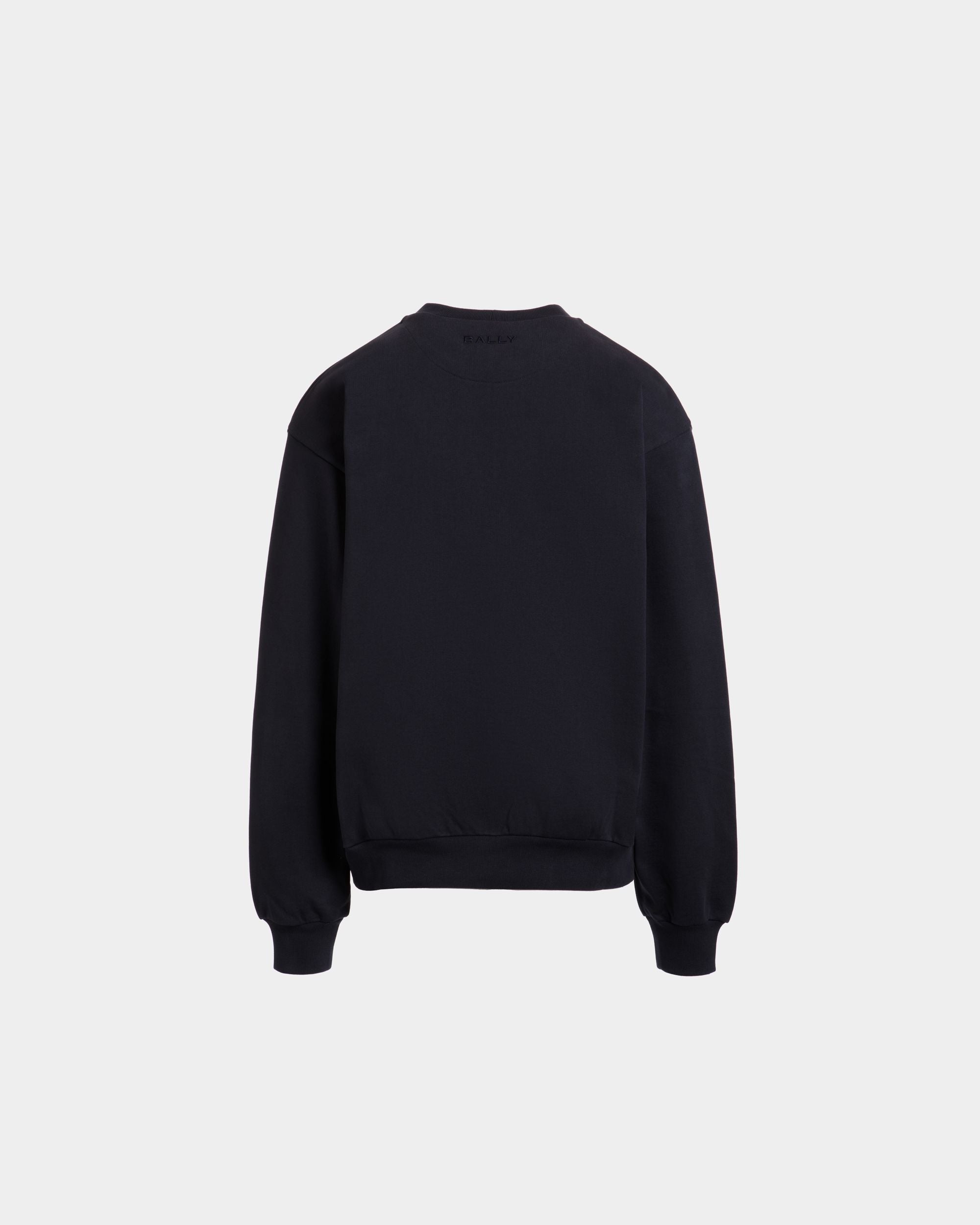 Felpa Girocollo In Cotone Navy Blue Con Elemento Bally Flag - Uomo - Bally - 07