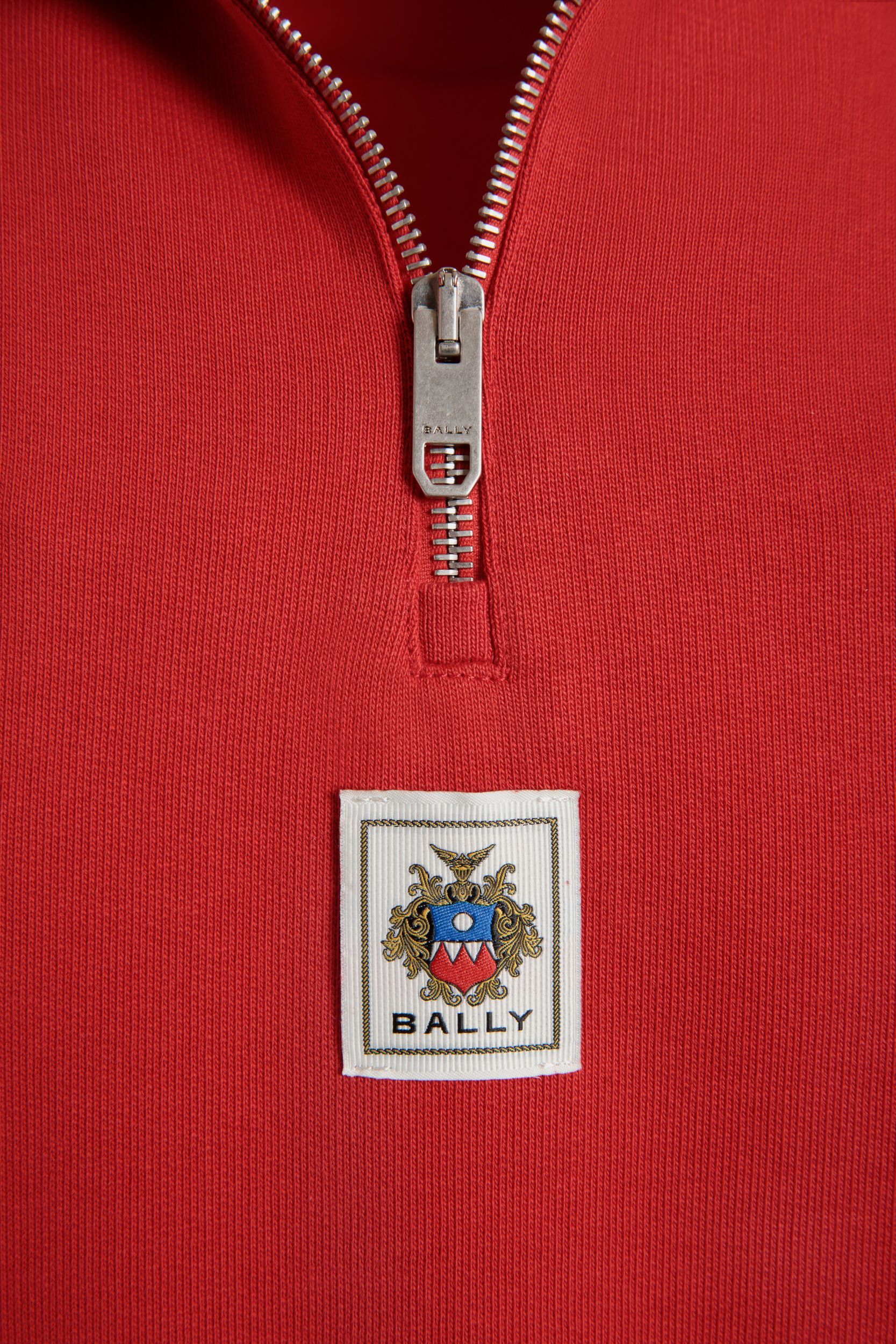 Felpa Con Zip Corta In Cotone Rosso - Uomo - Bally - 04