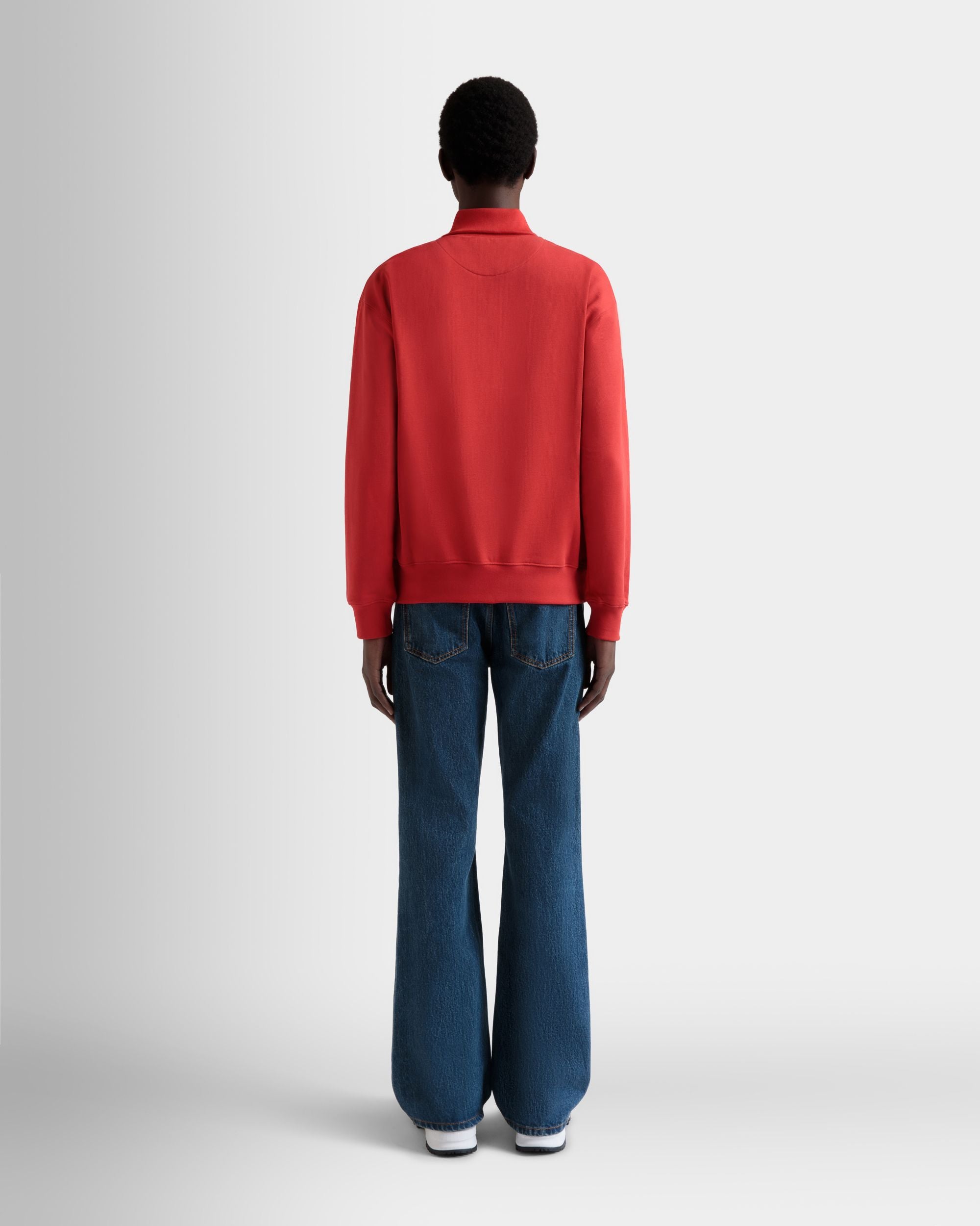Felpa Con Zip Corta In Cotone Rosso - Uomo - Bally - 06