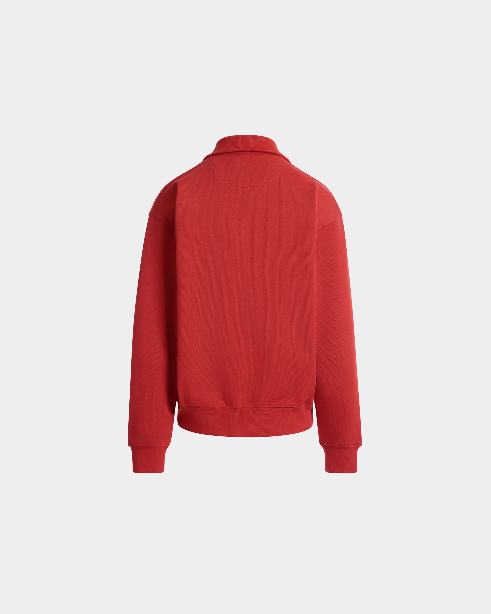 Felpa Con Zip Corta In Cotone Rosso - Uomo - Bally - 07