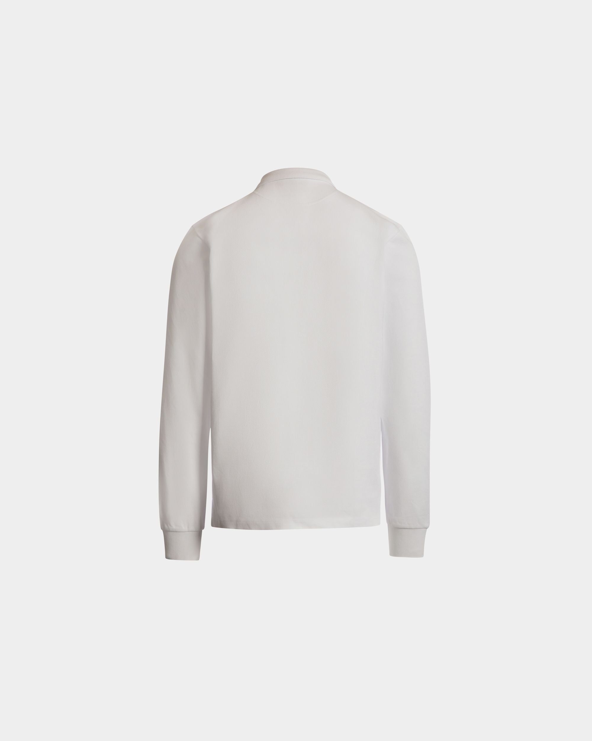 Polo A Maniche Lunghe In Cotone Bianco Con Ricamo Forest Mask - Uomo - Bally - 03