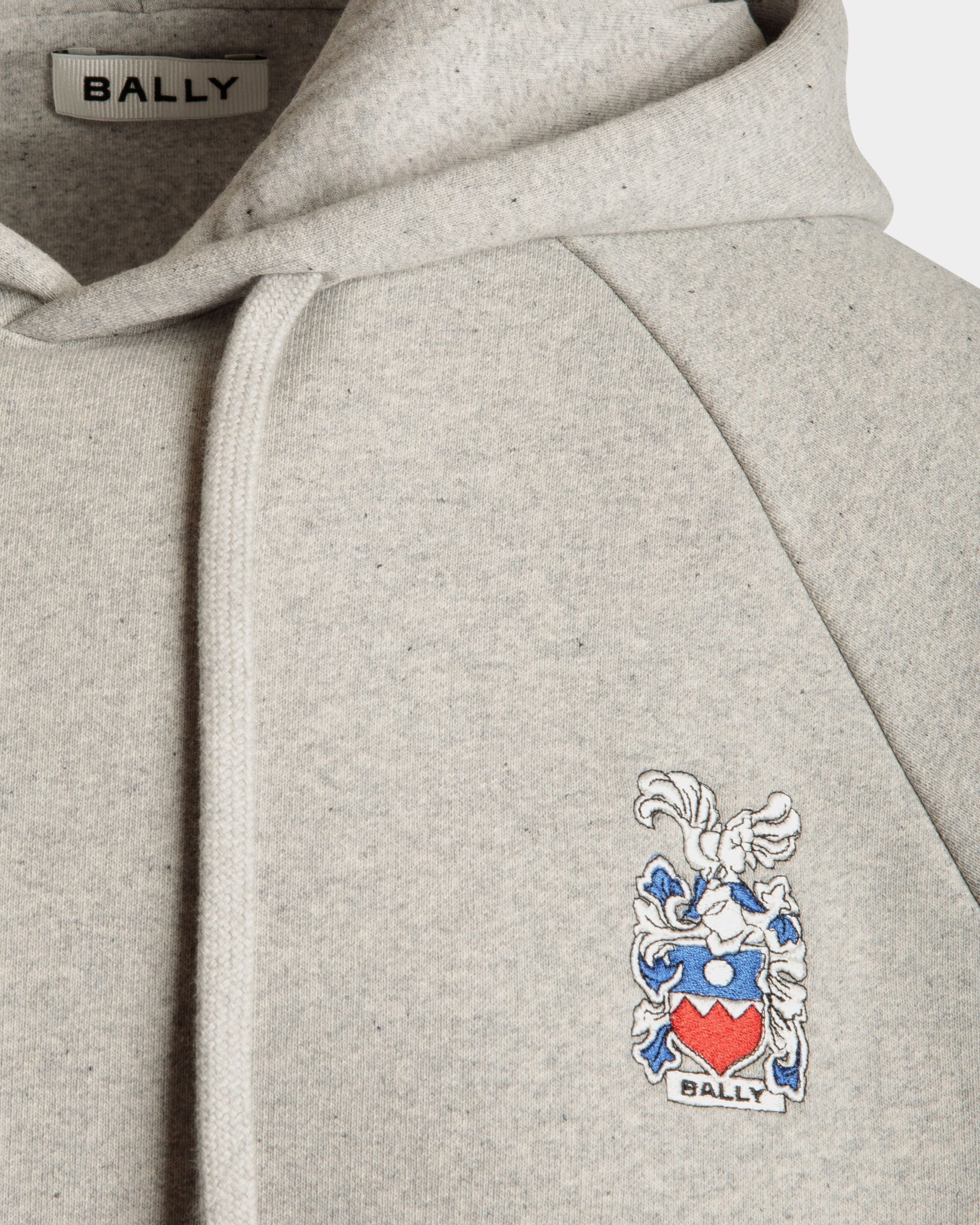 Felpa In Cotone Grigio Mélange Con Stemma Bally Crest - Uomo - Bally - 02