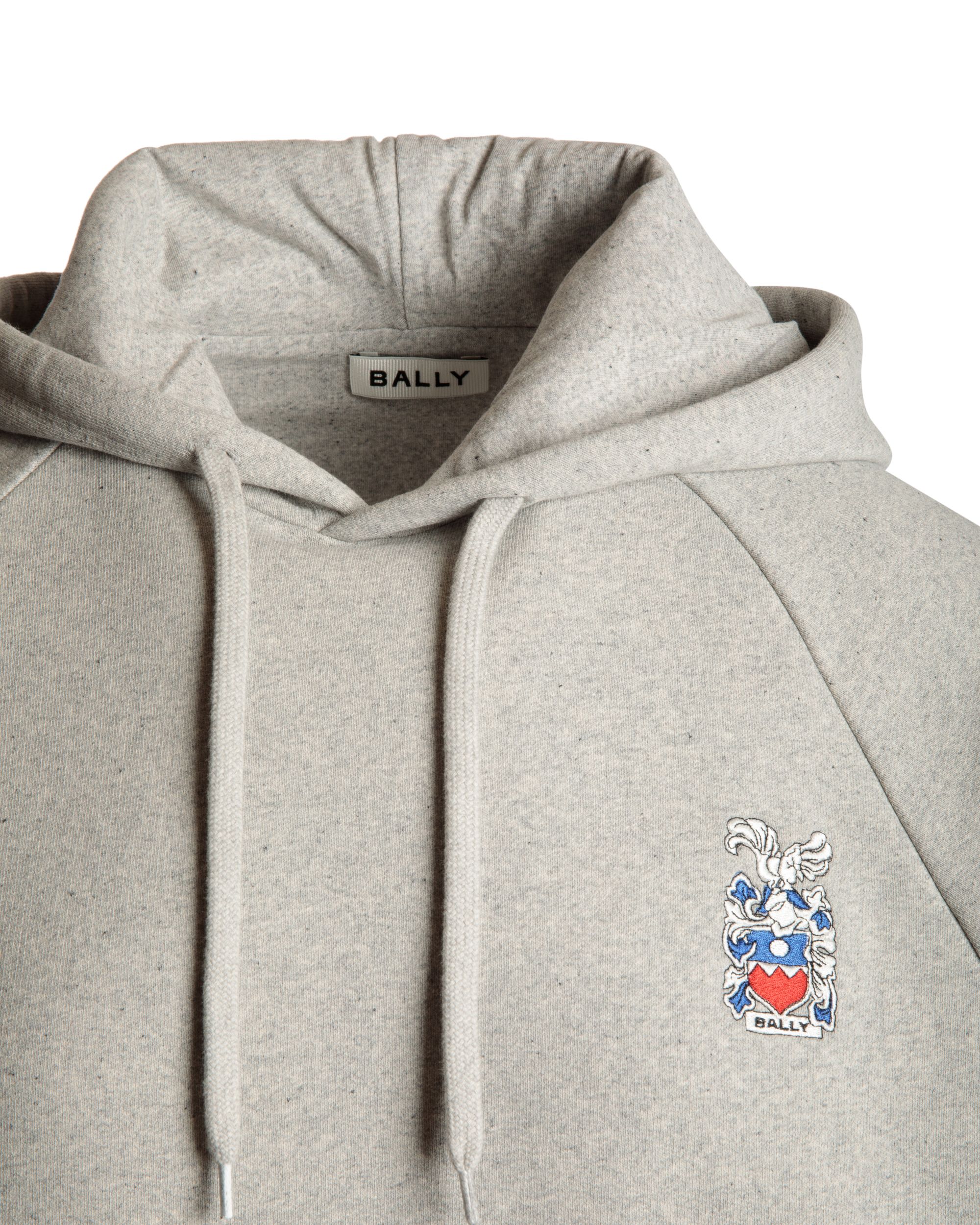 Felpa In Cotone Grigio Mélange Con Stemma Bally Crest - Uomo - Bally - 03