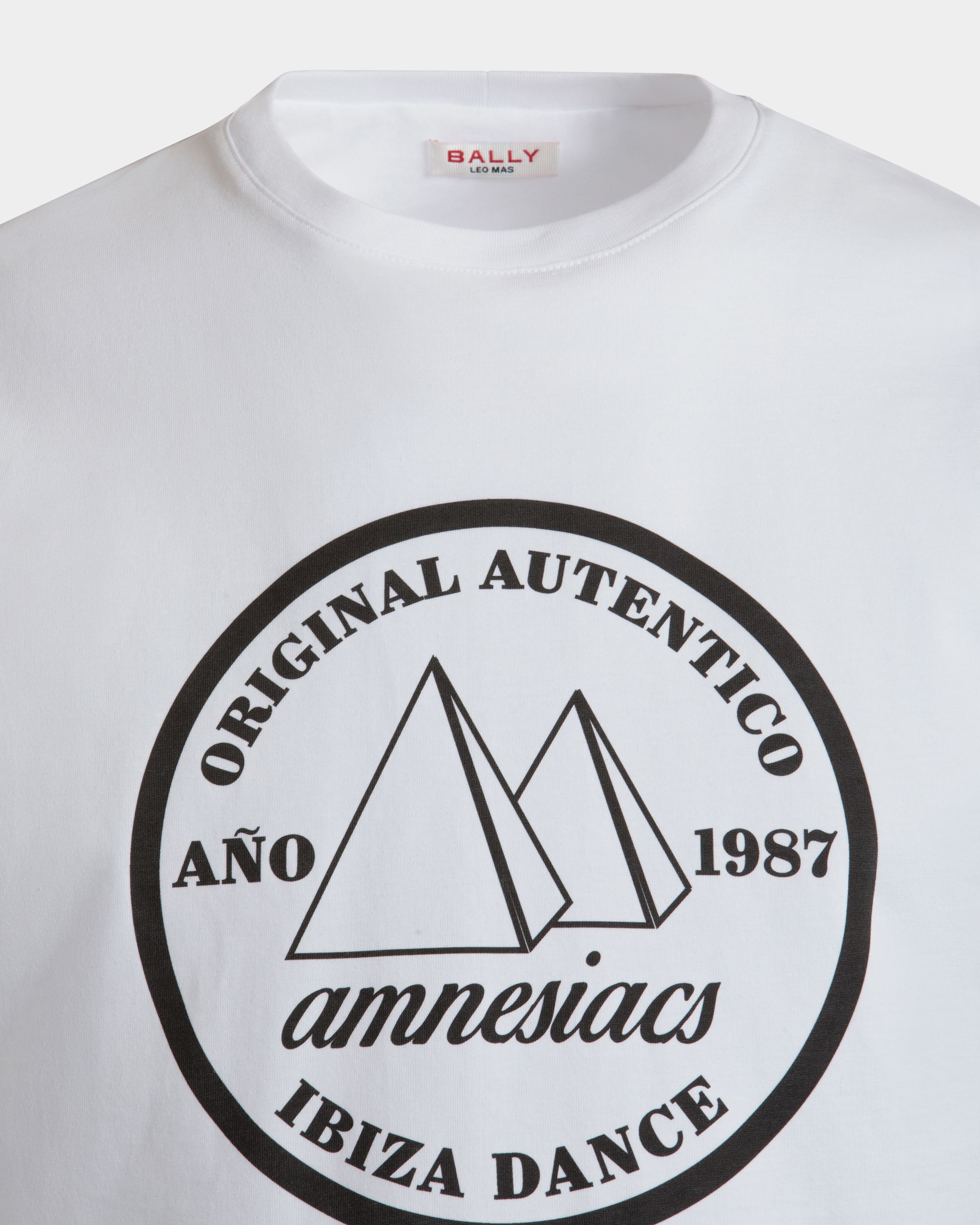 T-Shirt DJ Leo Mas X Bally In Cotone Bianco Con Stampa Amnesia - Uomo - Bally - 04