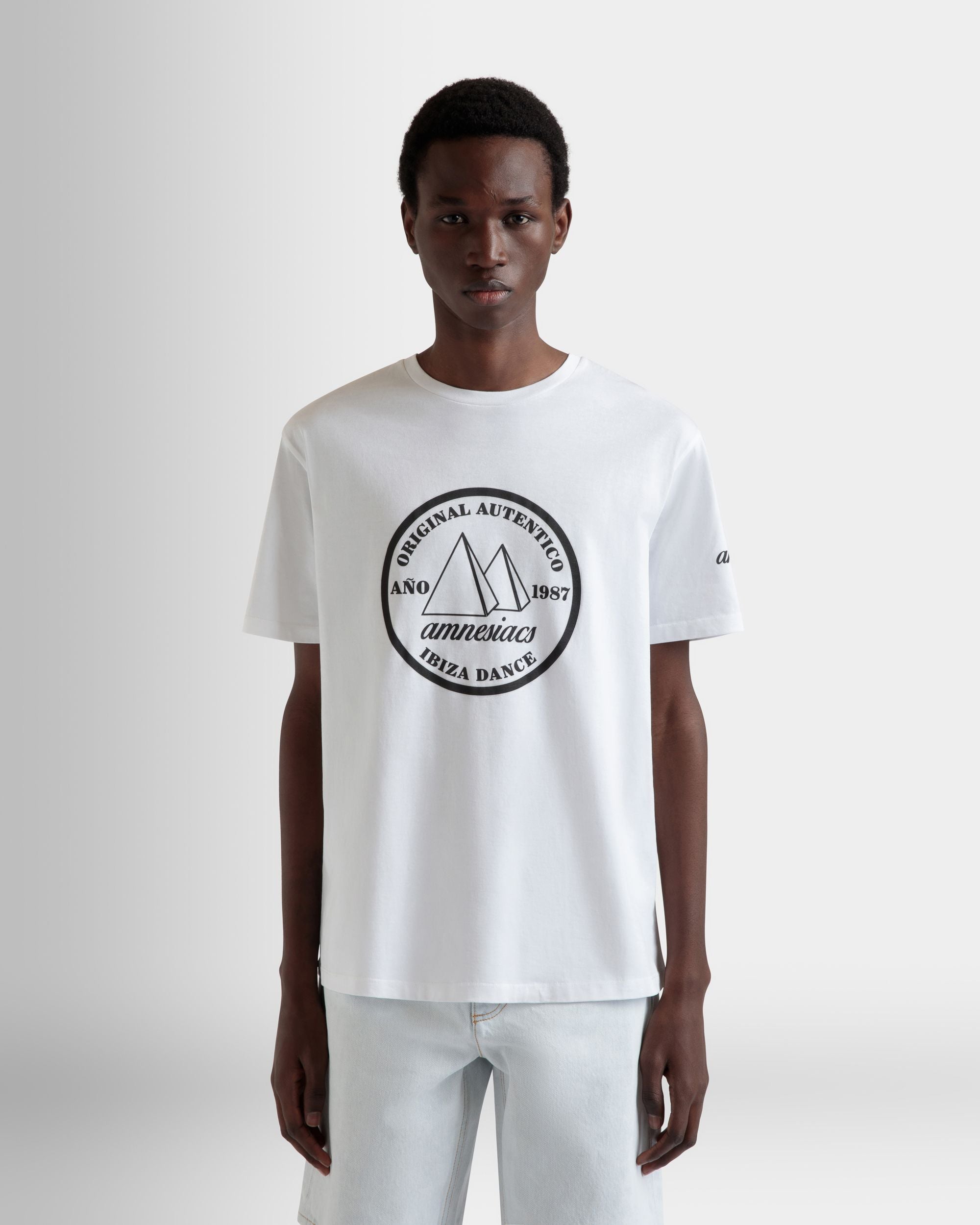 T-Shirt DJ Leo Mas X Bally In Cotone Bianco Con Stampa Amnesia - Uomo - Bally - 08