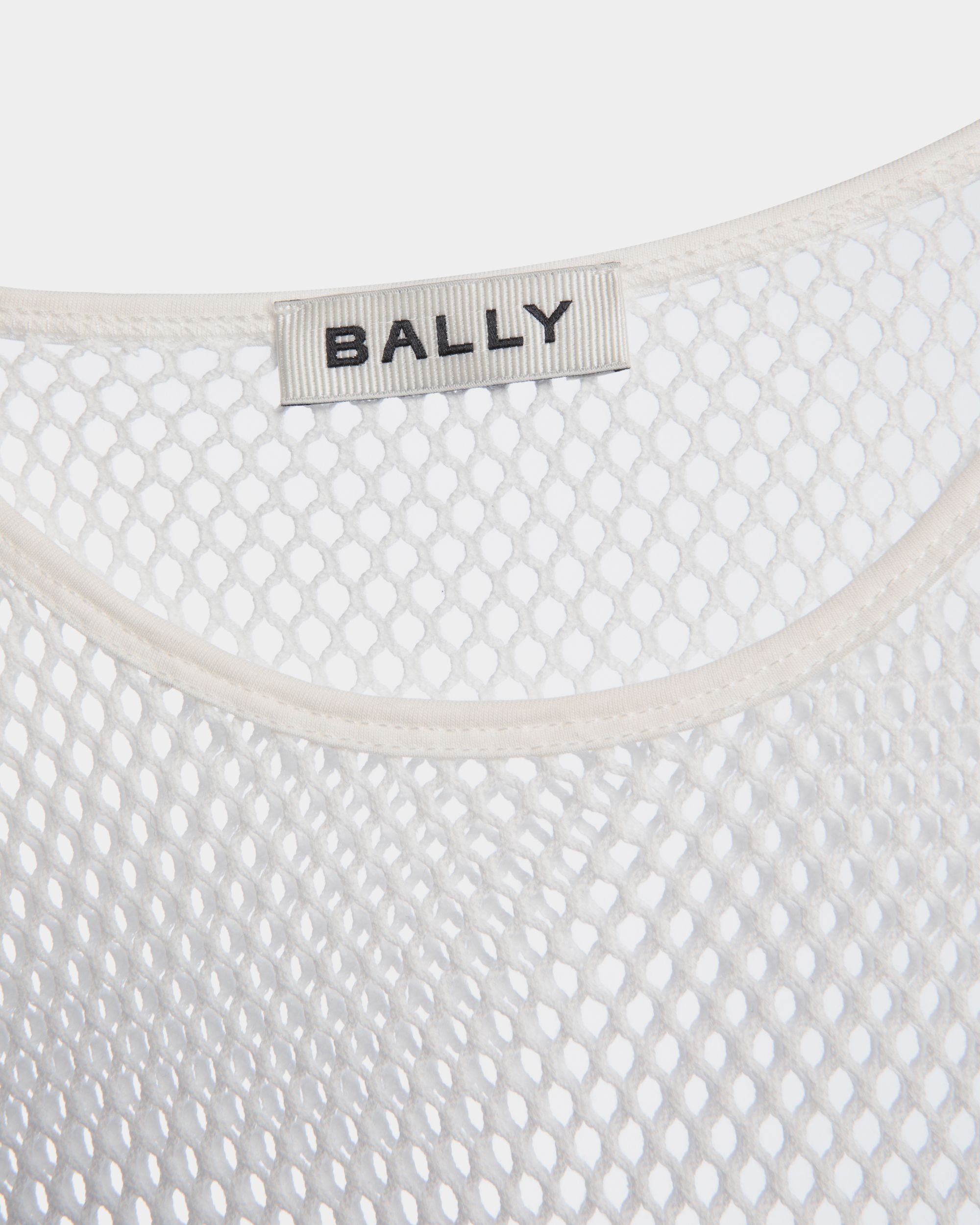 T-Shirt In Mesh Di Cotone Bianco - Uomo - Bally - 02