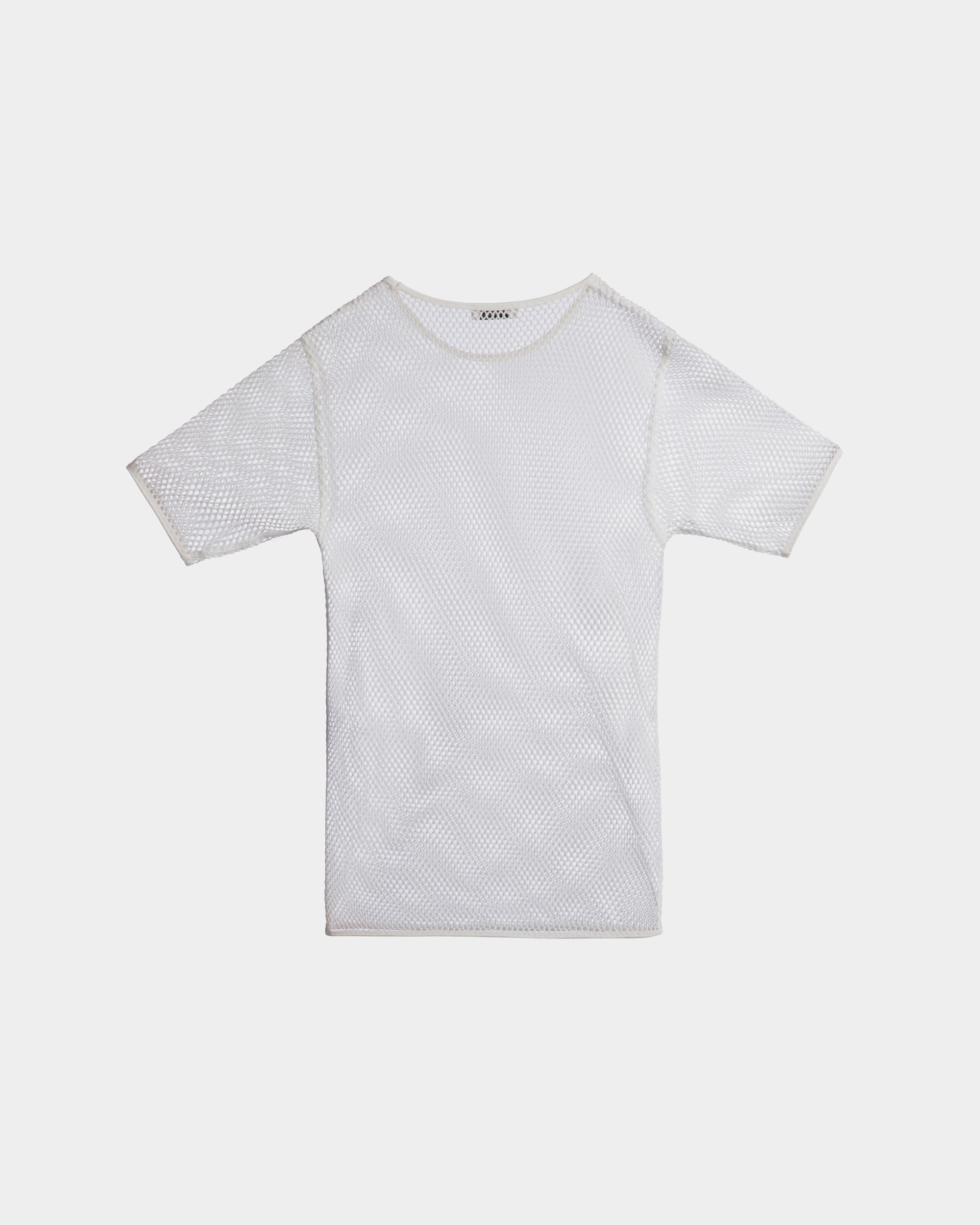 T-Shirt In Mesh Di Cotone Bianco - Uomo - Bally - 03