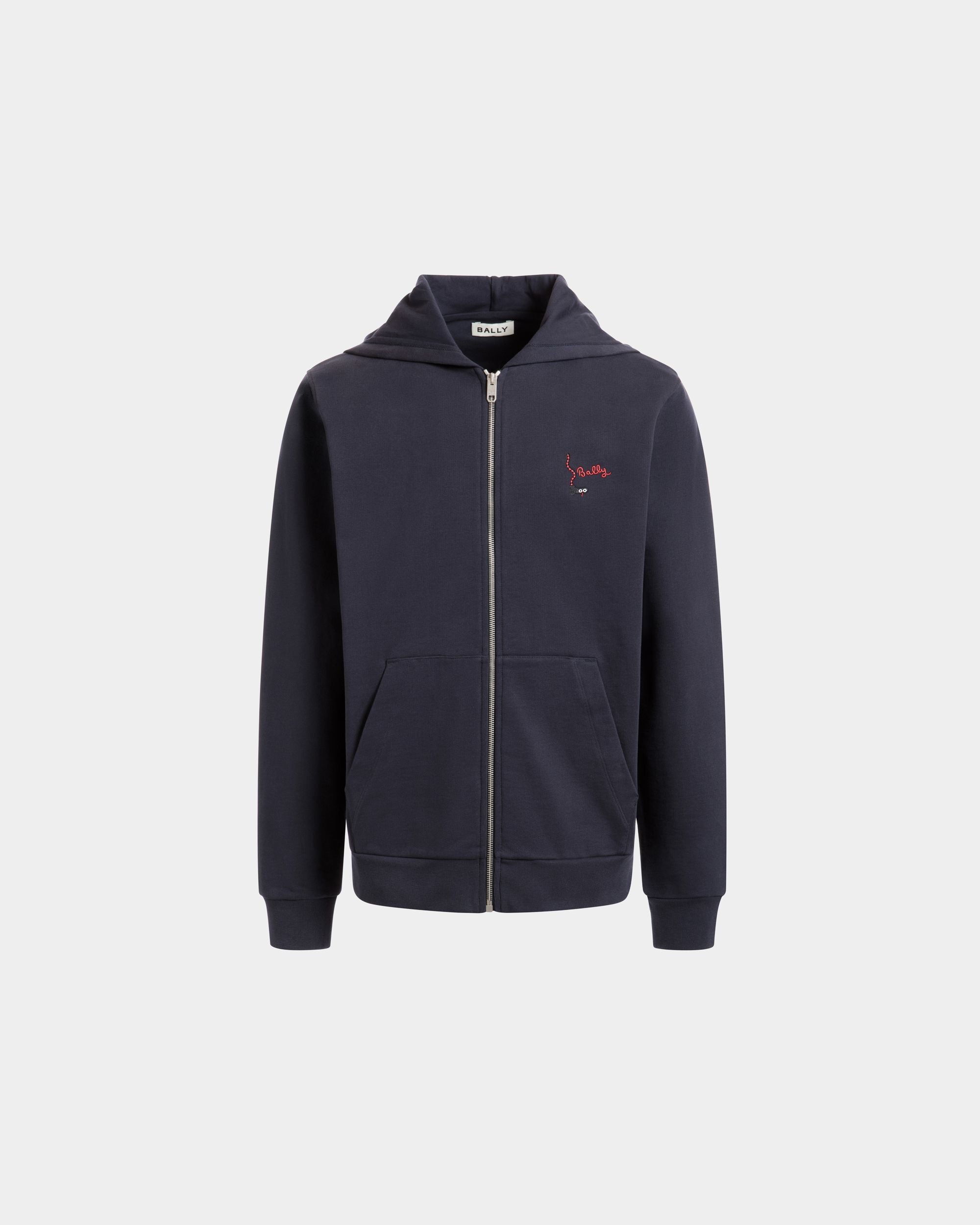 Felpa Con Cappuccio In Cotone Navy Blue - Uomo - Bally - 01