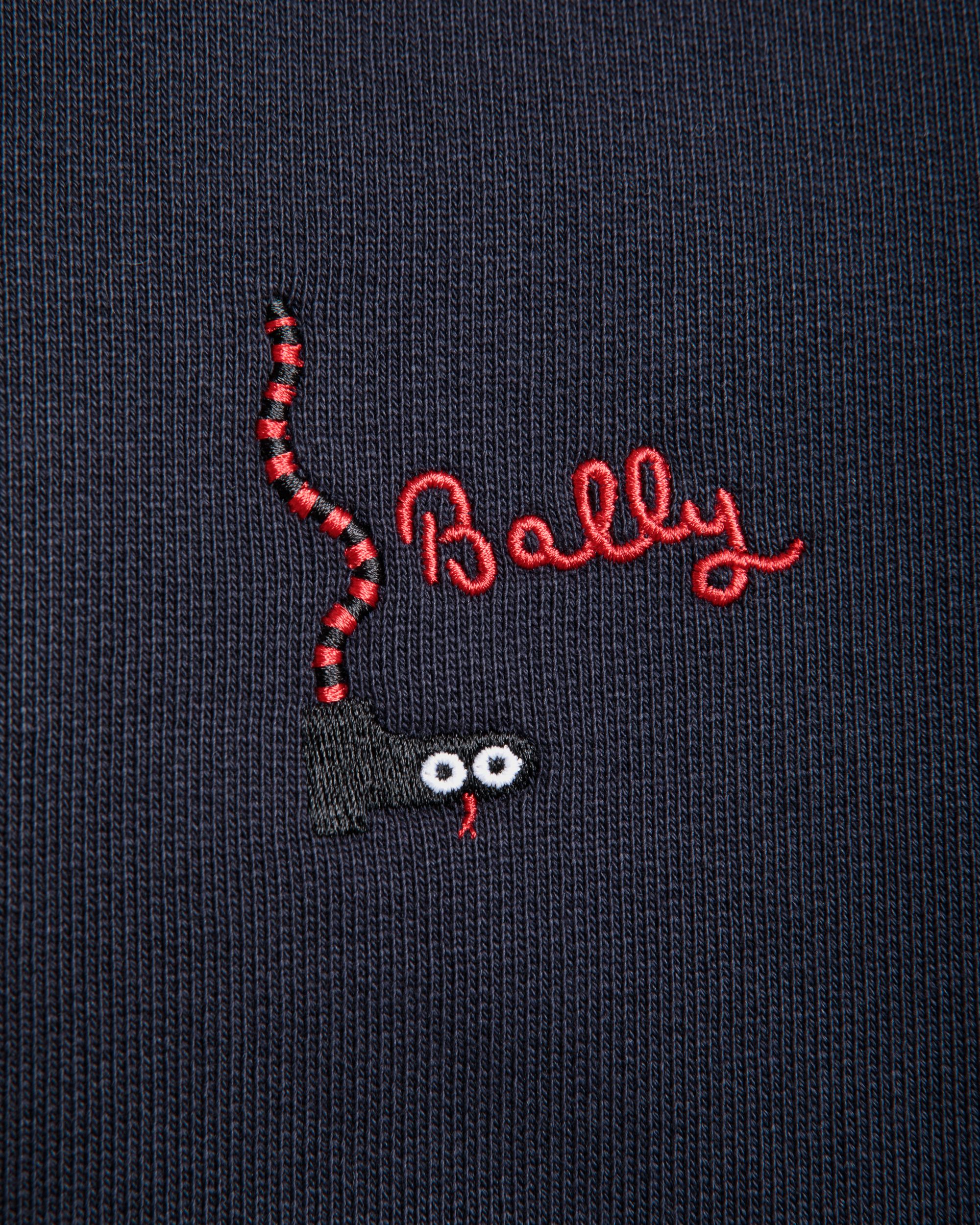 Felpa Con Cappuccio In Cotone Navy Blue - Uomo - Bally - 04