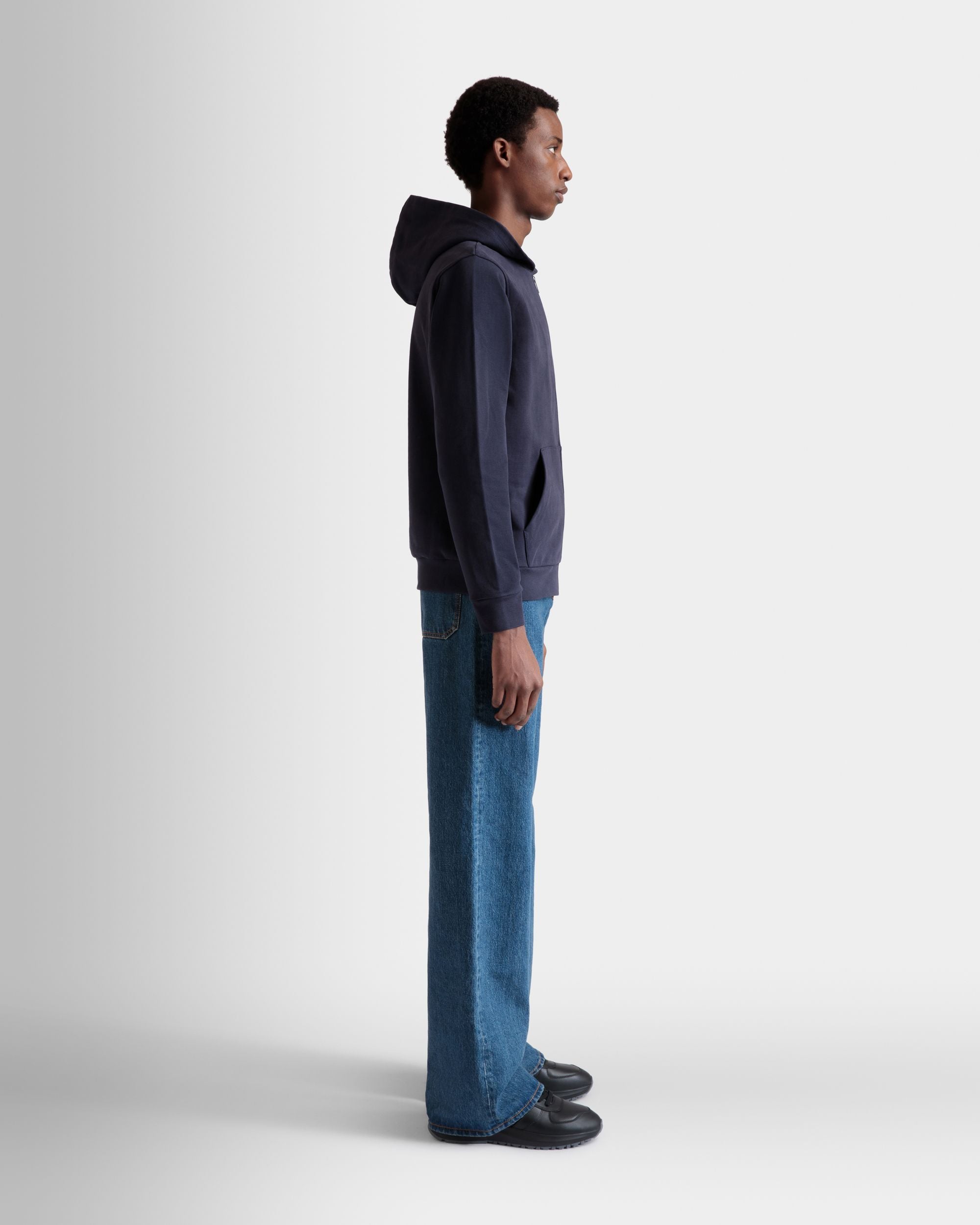 Felpa Con Cappuccio In Cotone Navy Blue - Uomo - Bally - 05
