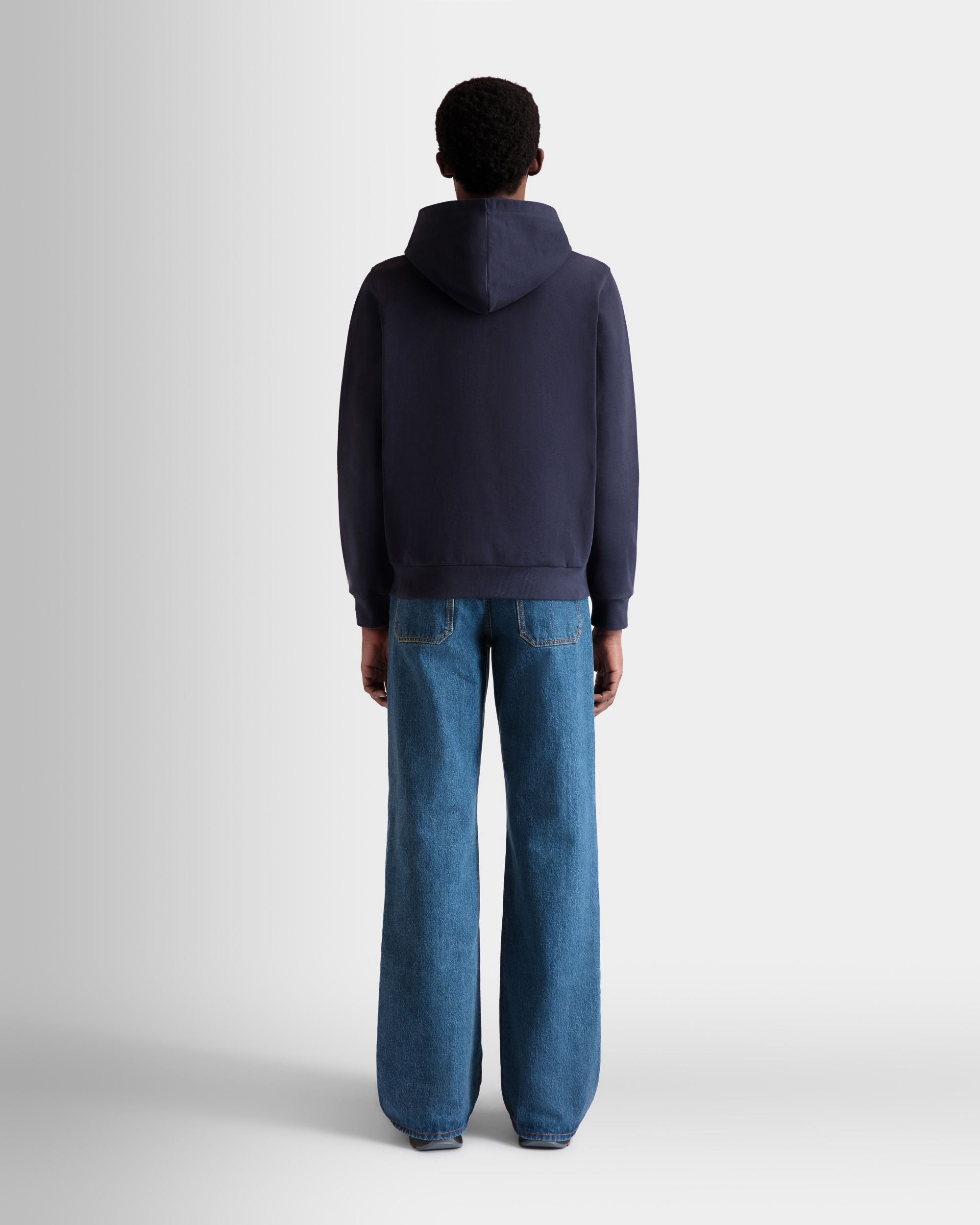 Felpa Con Cappuccio In Cotone Navy Blue - Uomo - Bally - 06