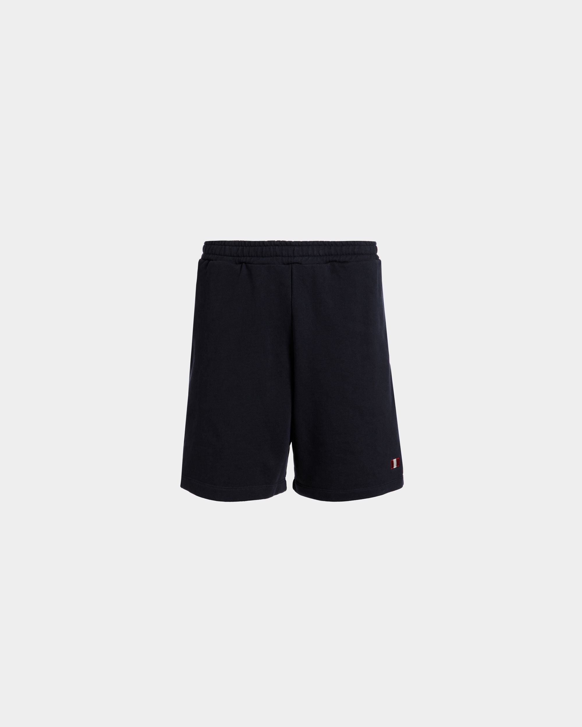 Shorts In Cotone Navy Blue Con Elemento Bally Flag - Uomo - Bally - 01
