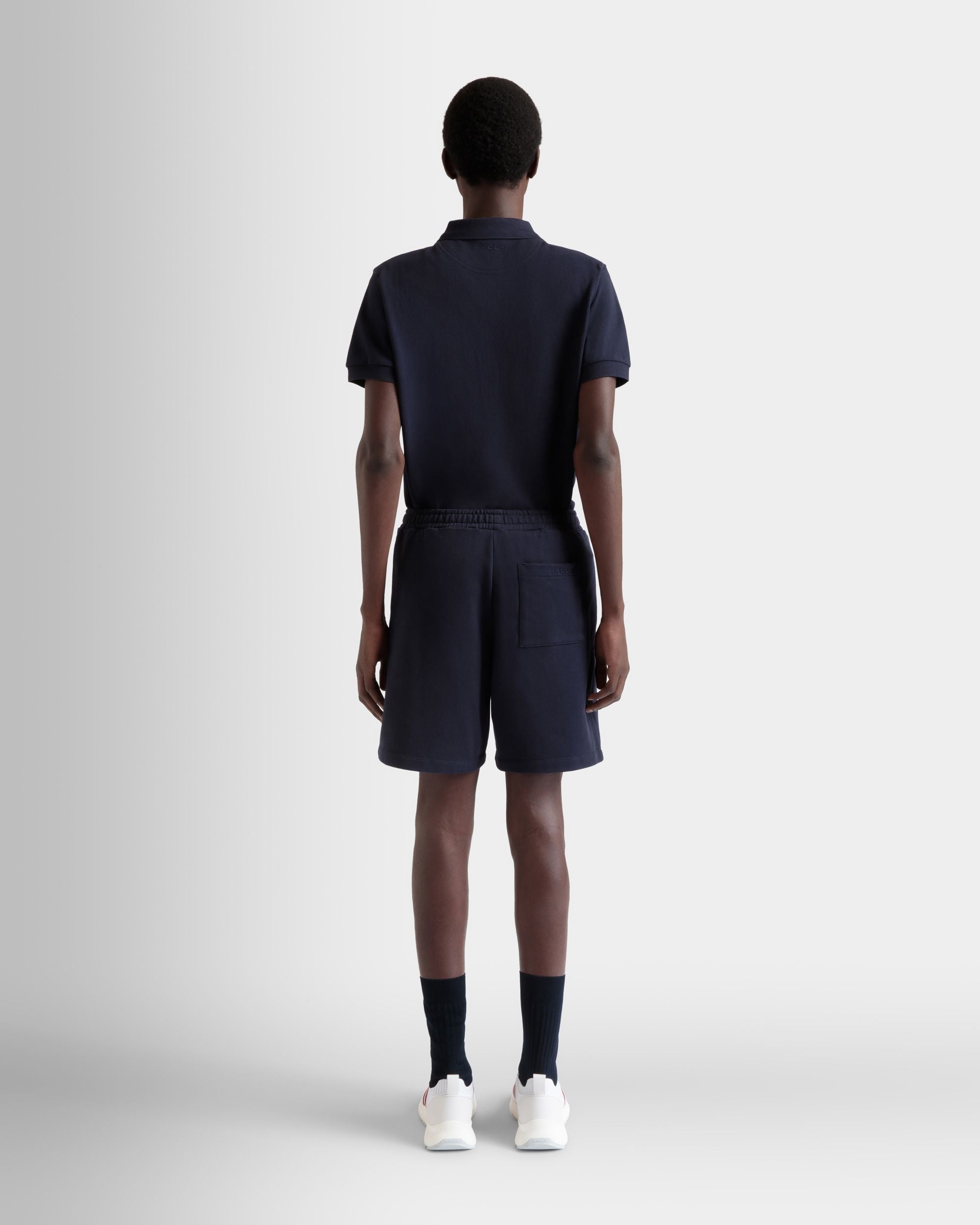 Shorts In Cotone Navy Blue Con Elemento Bally Flag - Uomo - Bally - 06