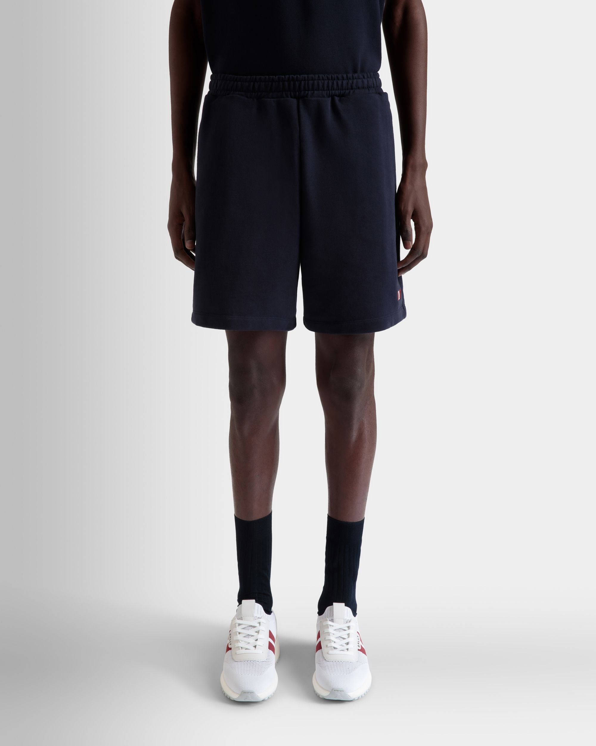 Shorts In Cotone Navy Blue Con Elemento Bally Flag - Uomo - Bally - 08
