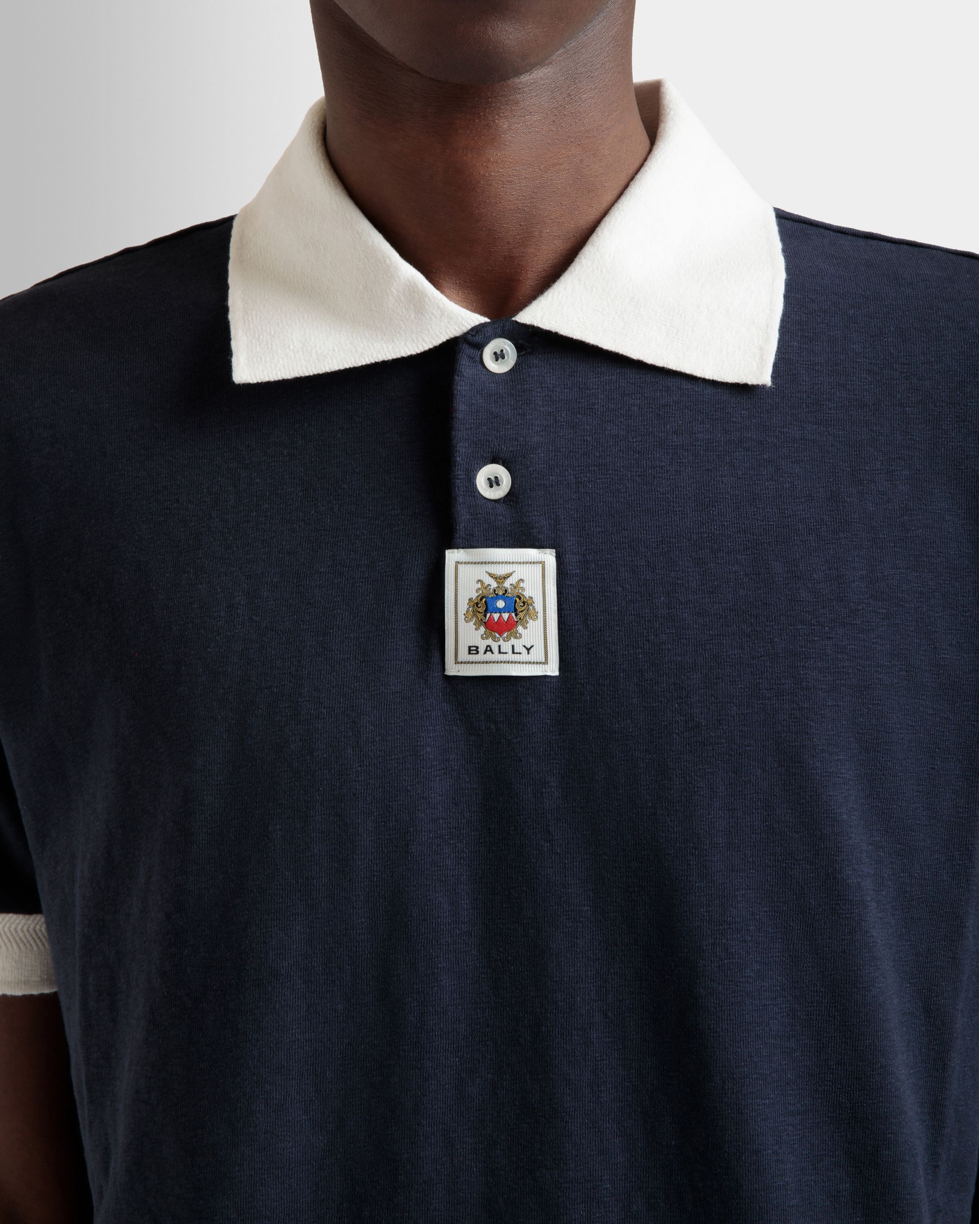 Polo In Cotone Navy Blue Stretch - Uomo - Bally - 03