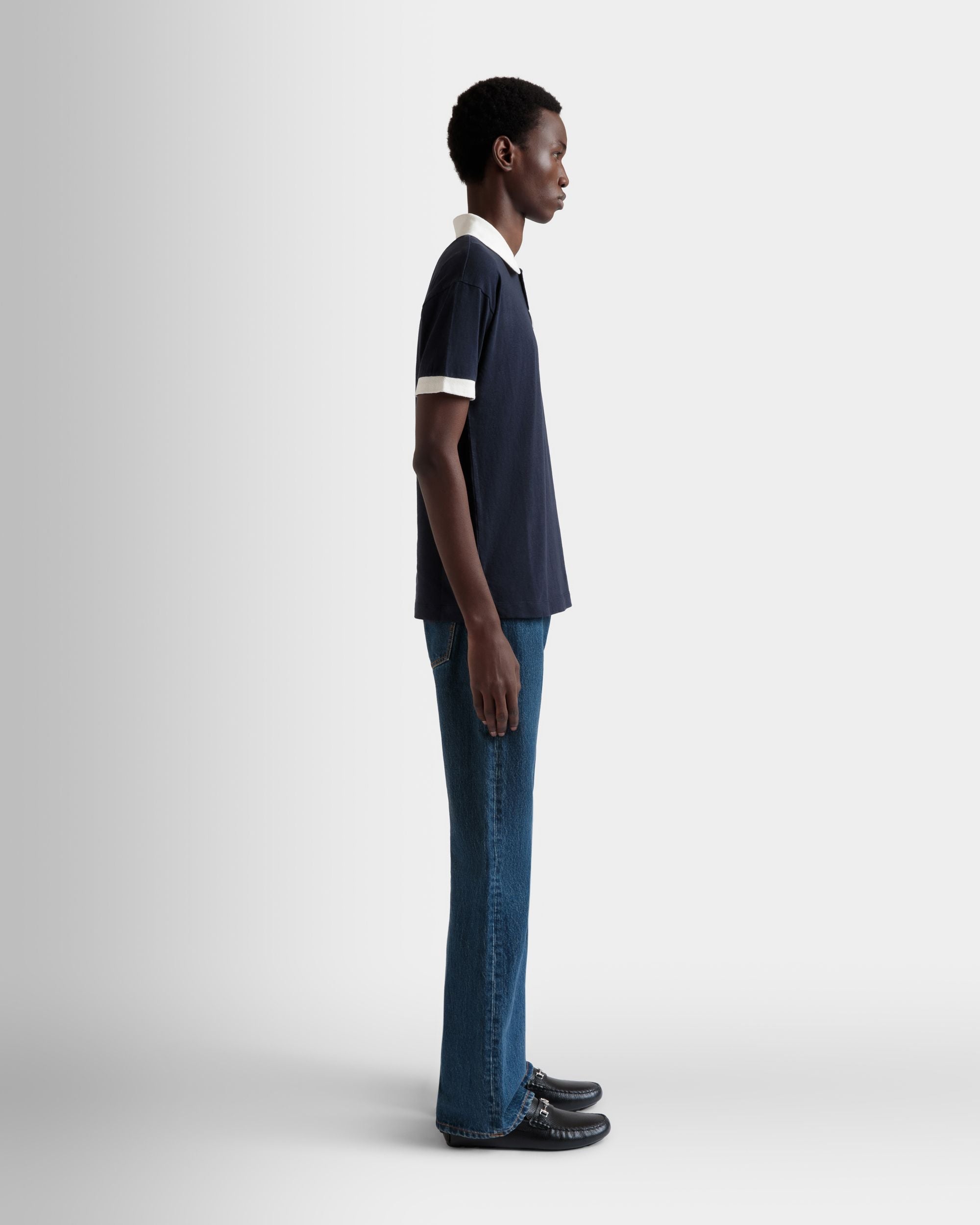 Polo In Cotone Navy Blue Stretch - Uomo - Bally - 05