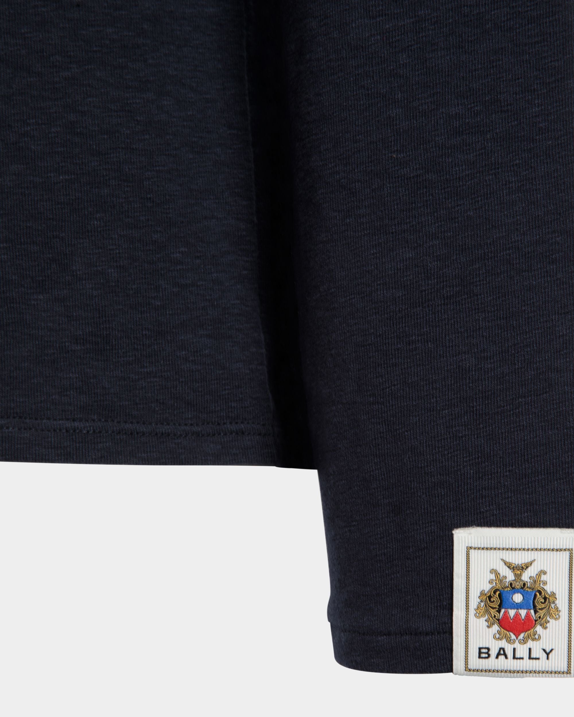 T-Shirt A Maniche Lunghe In Cotone Elasticizzato Navy Blue - Uomo - Bally - 04