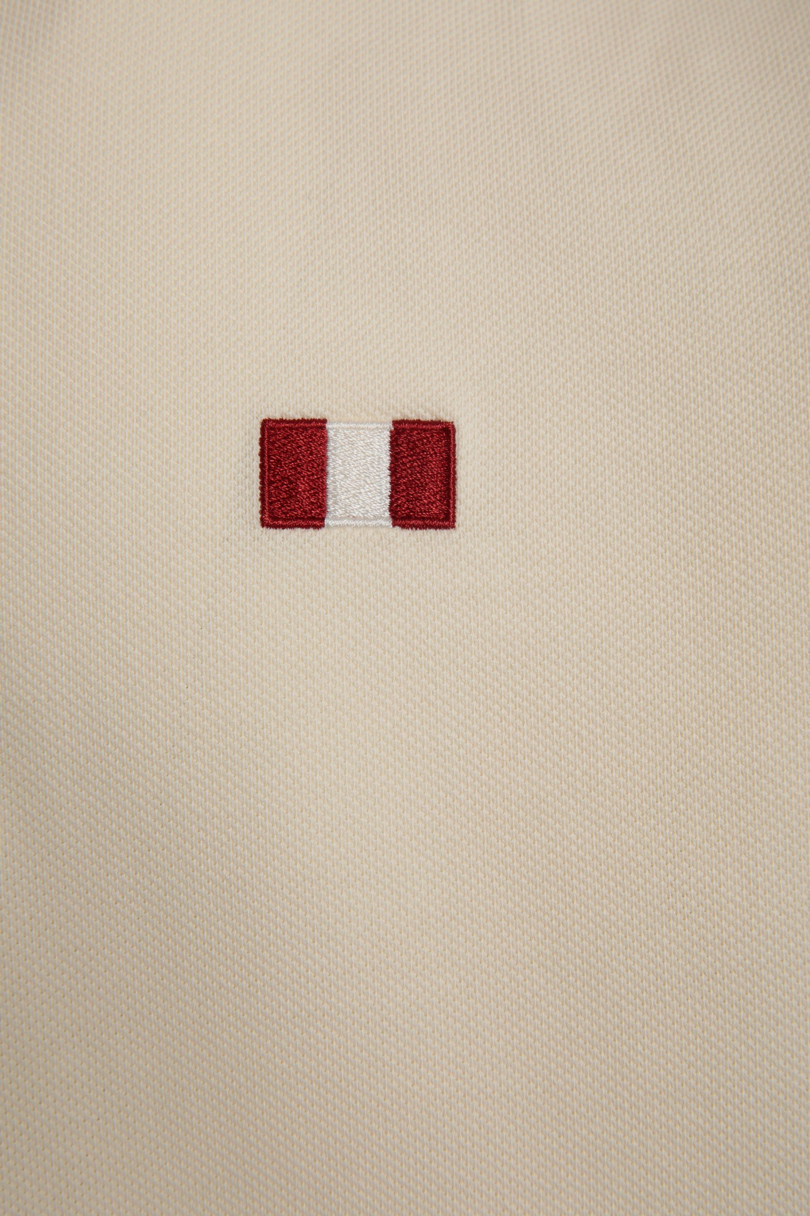 Polo In Cotone Color Avorio Con Dettaglio Bally Flag - Uomo - Bally - 04