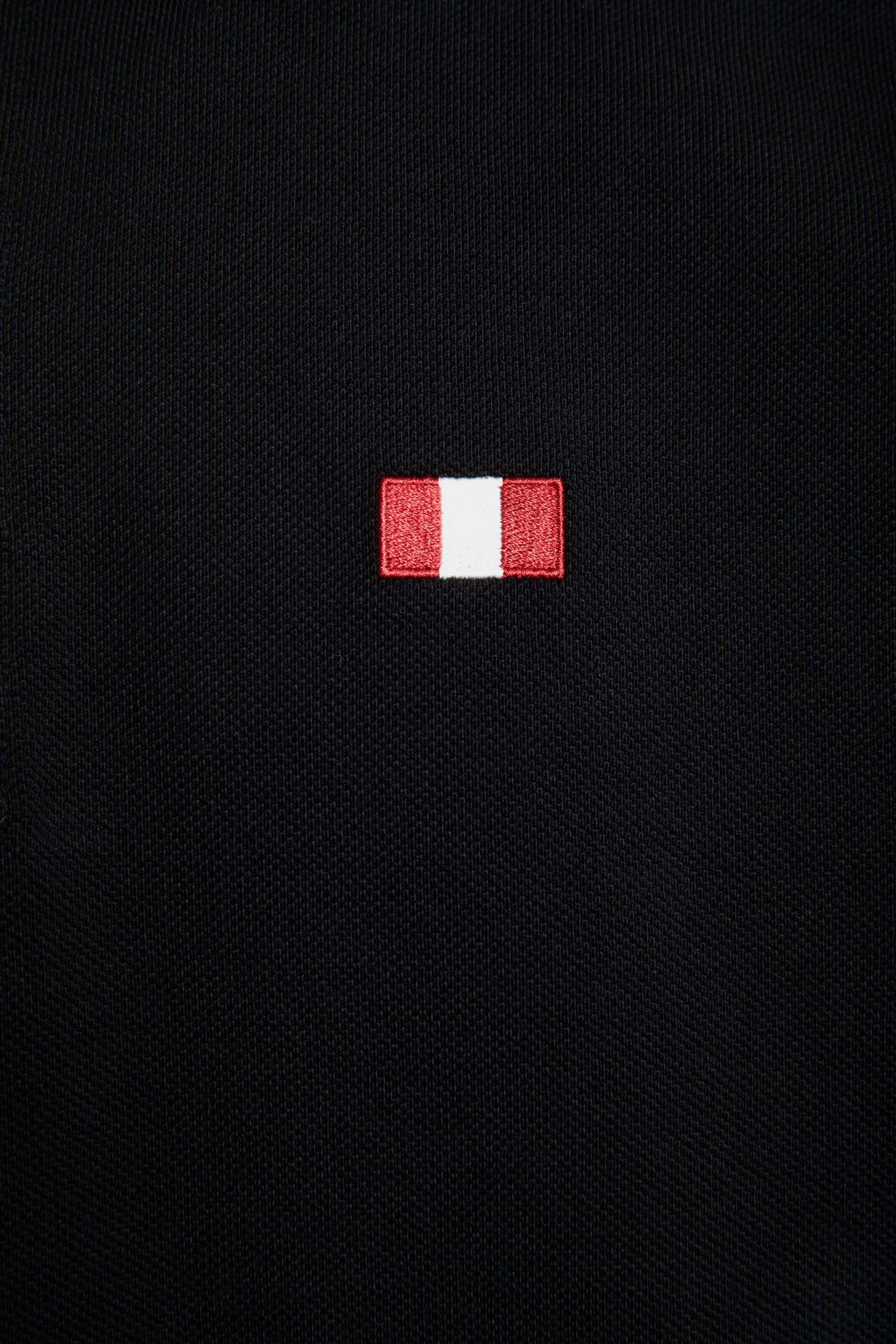 Polo In Cotone Nero Con Dettaglio Bally Flag - Uomo - Bally - 04