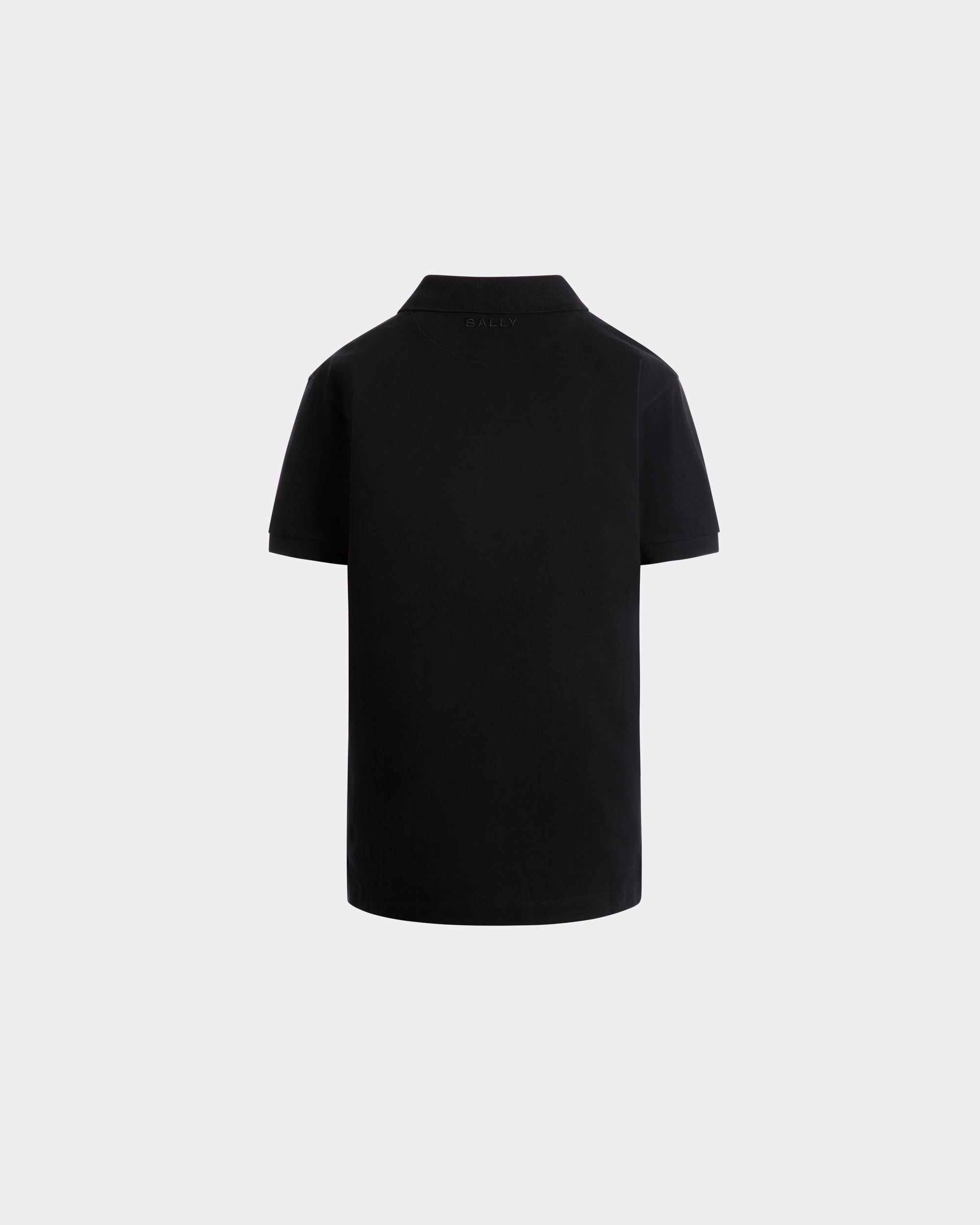 Polo In Cotone Nero Con Dettaglio Bally Flag - Uomo - Bally - 07