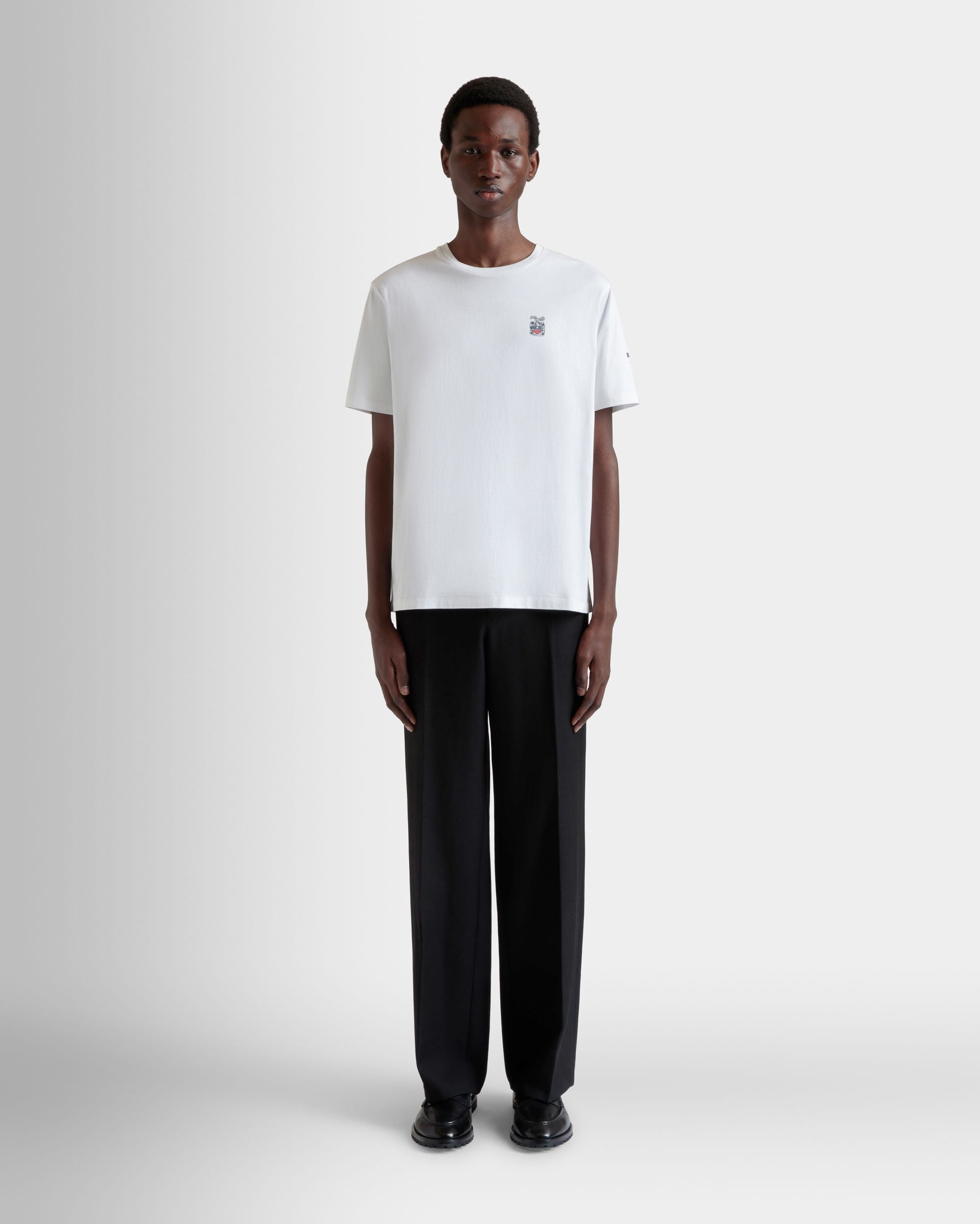T-Shirt In Cotone Bianco - Uomo - Bally - 02