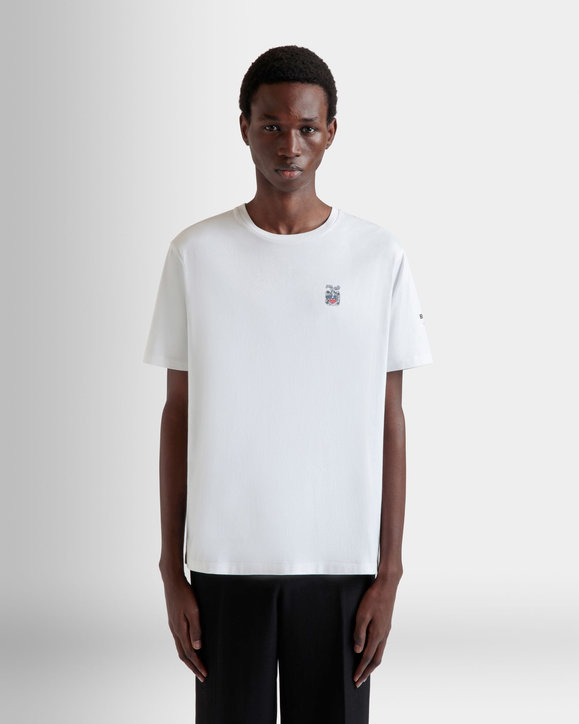 T-Shirt In Cotone Bianco - Uomo - Bally - 08