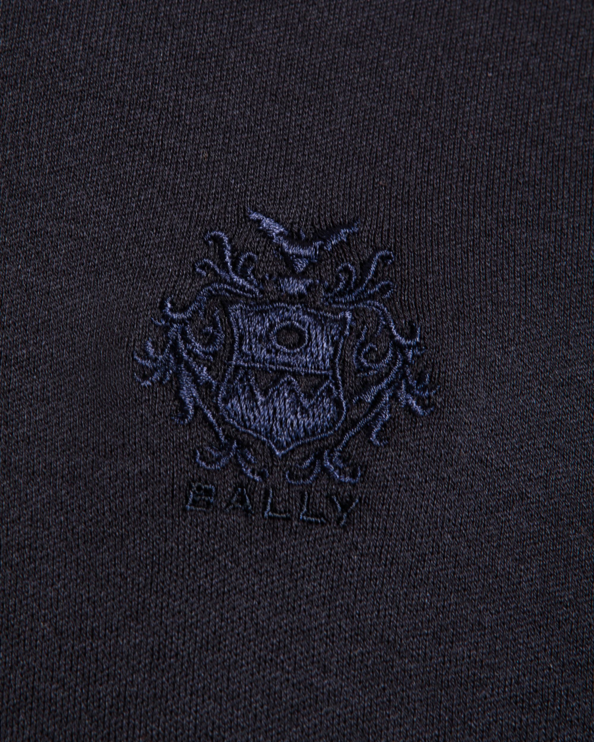 Polo A Maniche Corte In Misto Cotone E Seta Navy Blue Con Logo Bally Crest - Uomo - Bally - 05