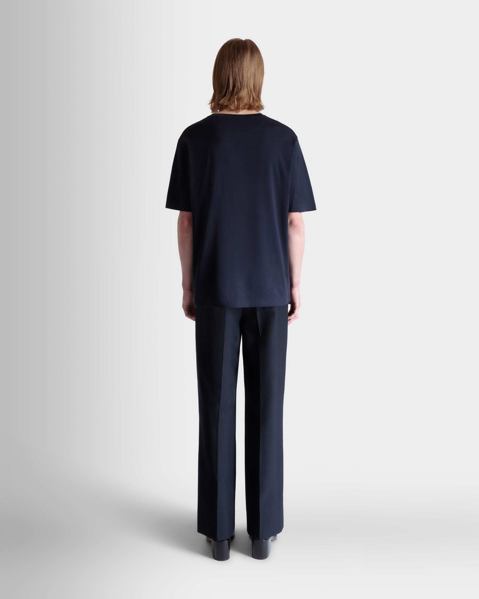 T-Shirt In Cotone Navy Blue Con Stampa Enchanting Mushrooms - Uomo - Bally - 06