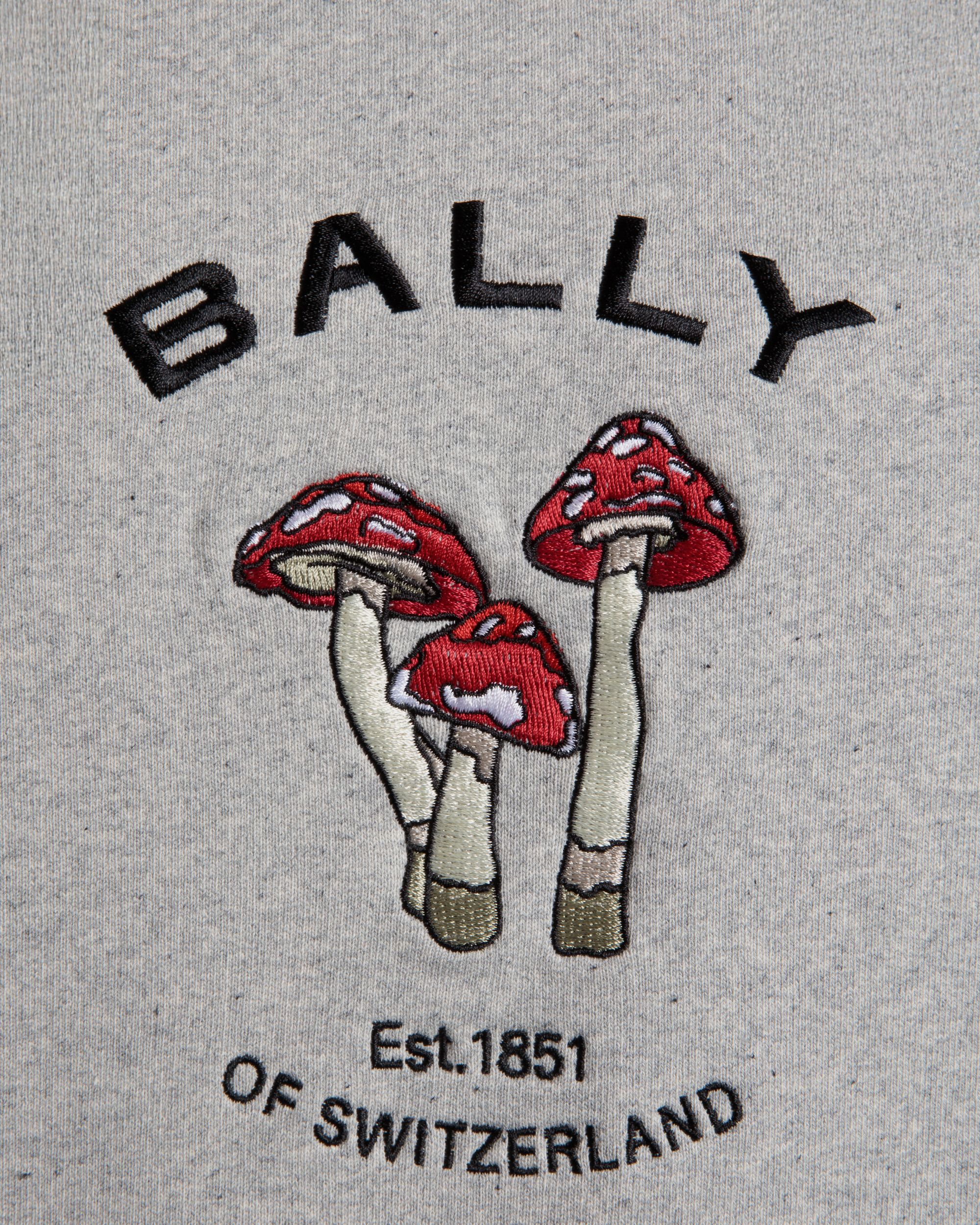 Felpa Con Cappuccio In Cotone Grigio Mélange Con Ricamo Enchanting Mushrooms - Uomo - Bally - 04