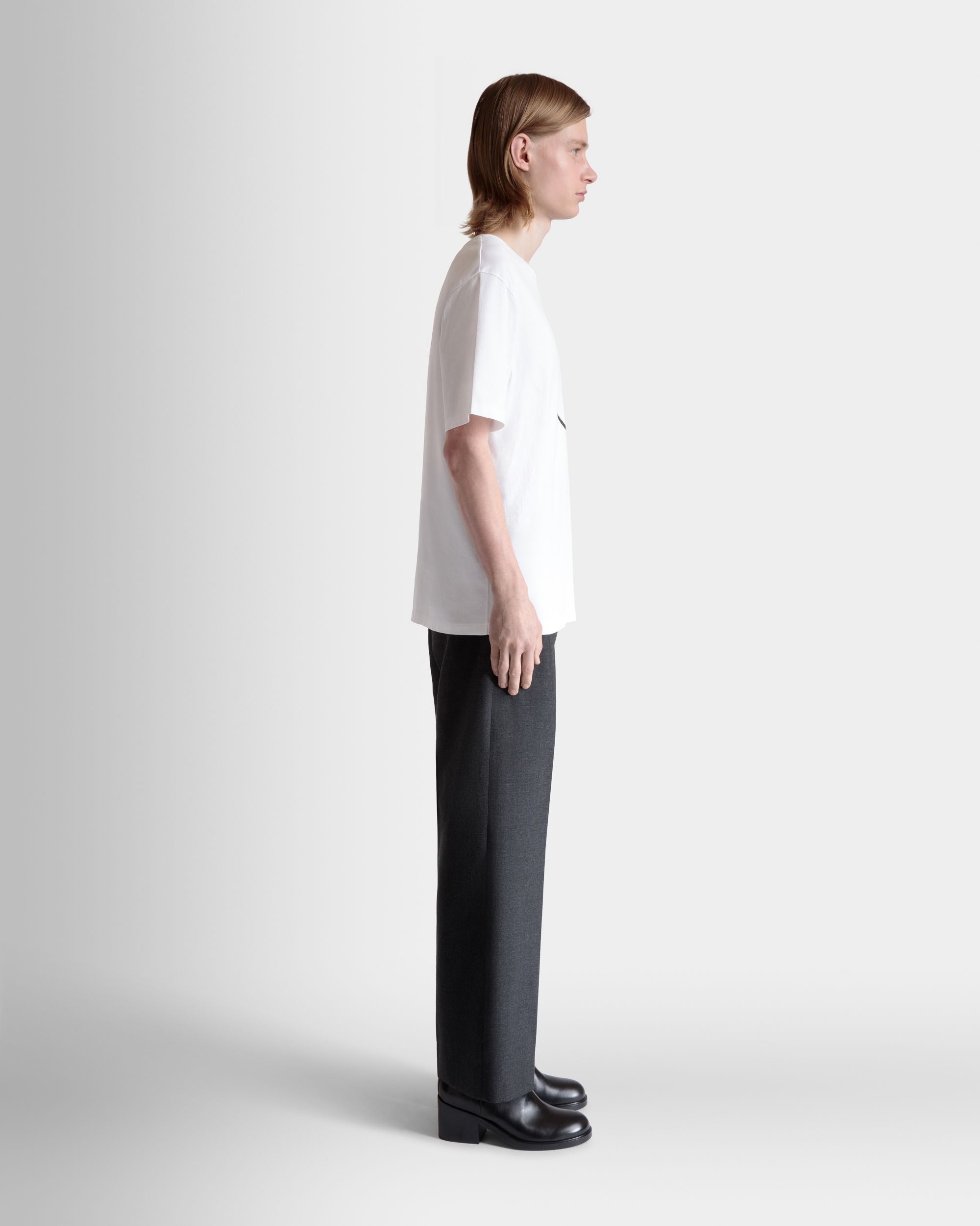 T-Shirt In Cotone Bianco Con Grafica Rocking Bally Di Beni Bischof - Uomo - Bally - 05