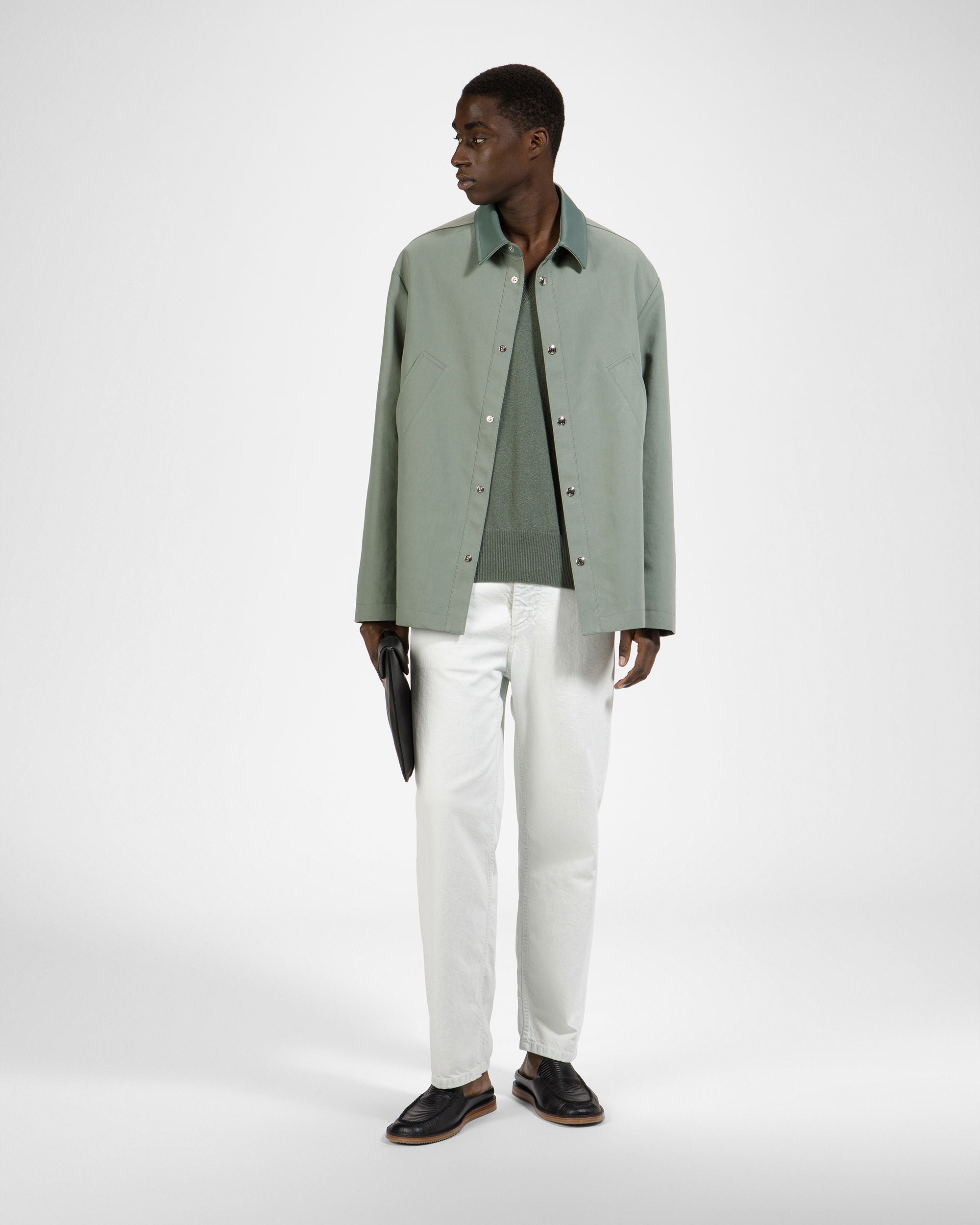 Maglione Con Collo A V In Cachemire Verde Salvia - Uomo - Bally - 04