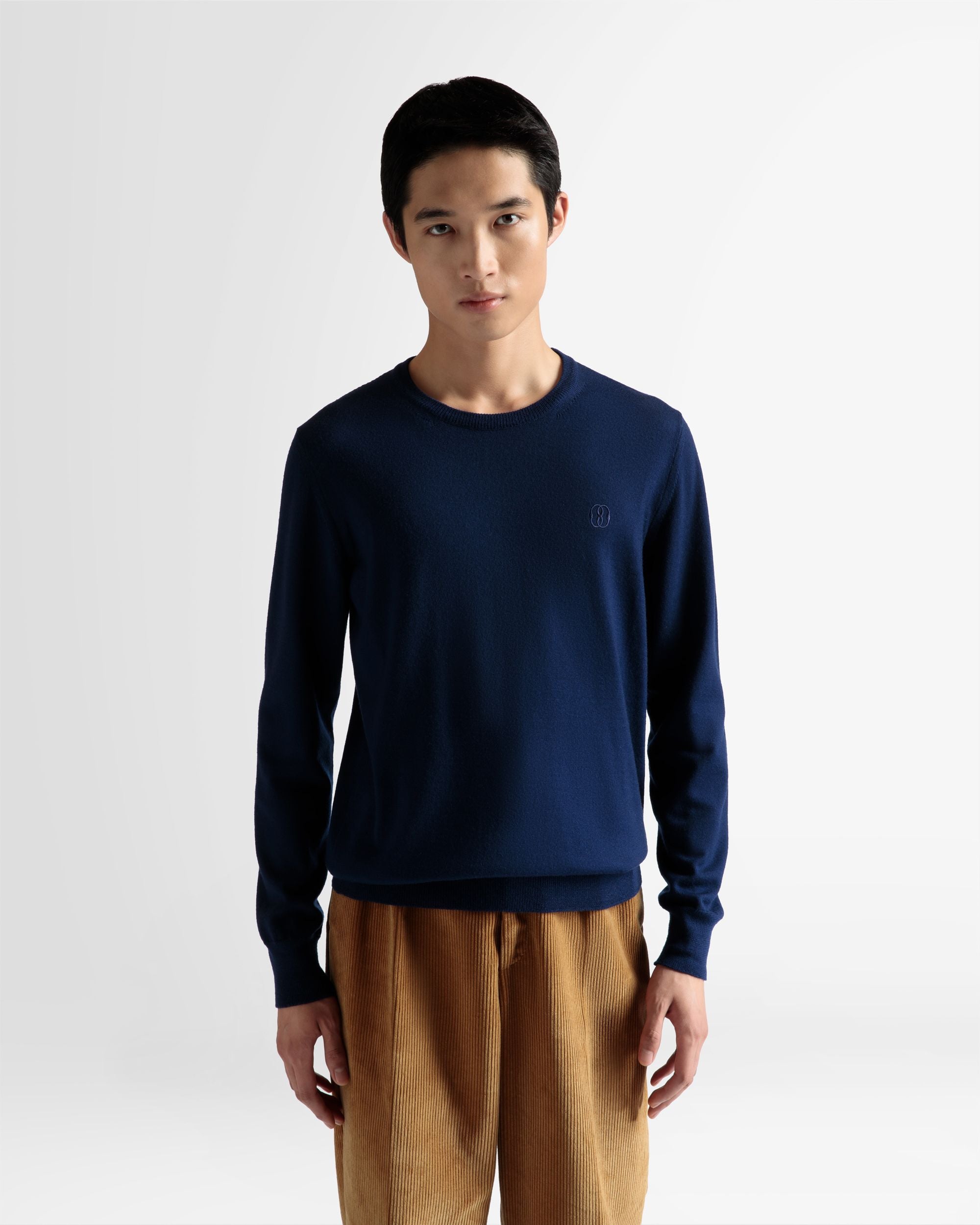 Maglione Girocollo In Lana Blu Marino - Uomo - Bally - 03