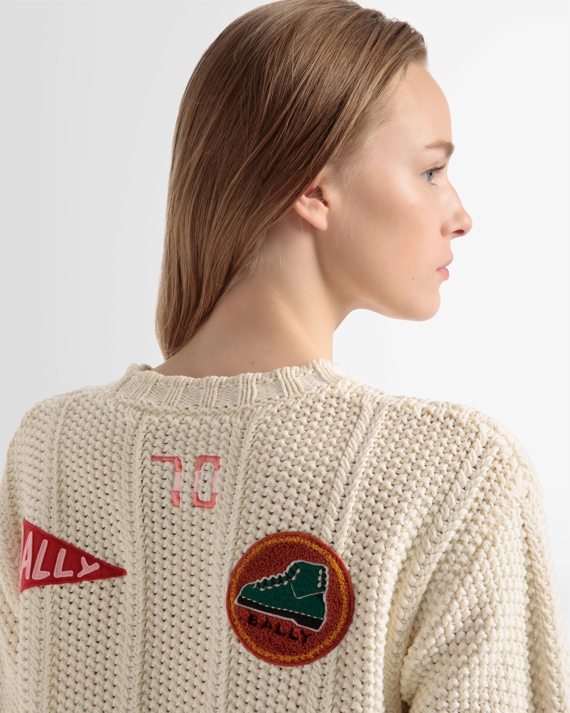 Maglione Girocollo Peak Outlook In Cotone Avorio - Uomo - Bally - 04
