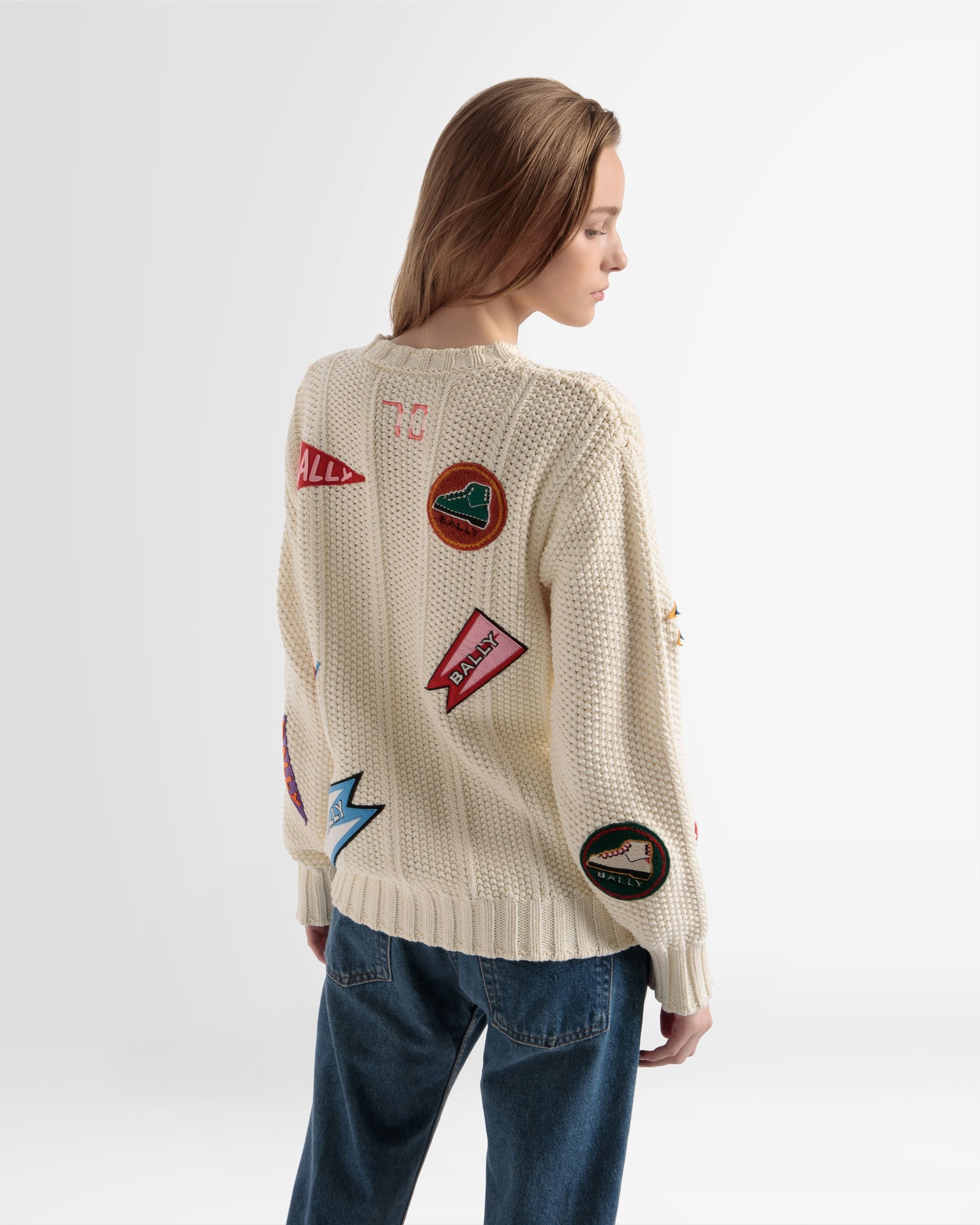 Maglione Girocollo Peak Outlook In Cotone Avorio - Uomo - Bally - 06